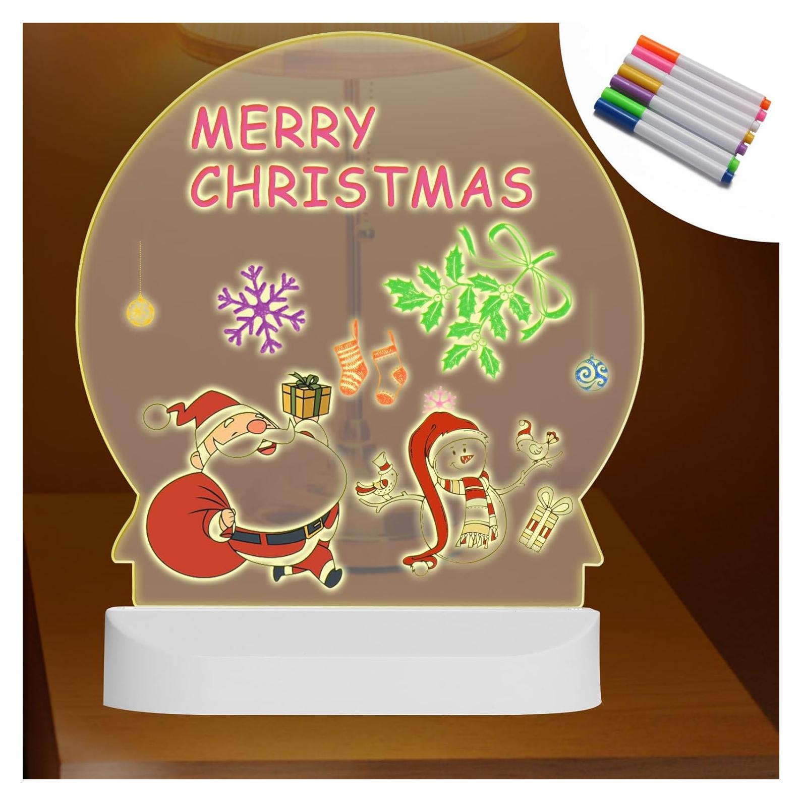 Tablero de Notas LED CIBOTIES Acrílico Borrado en Seco 10.1x12.9cm