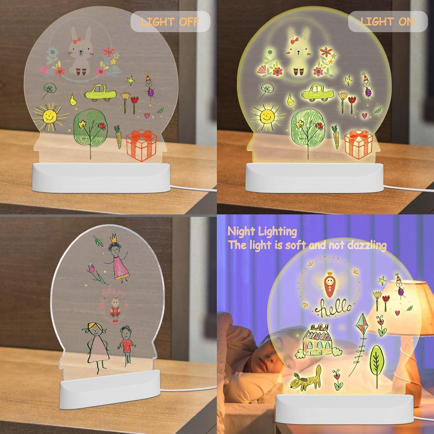 Tablero de Notas LED CIBOTIES Acrílico Borrado en Seco 10.1x12.9cm