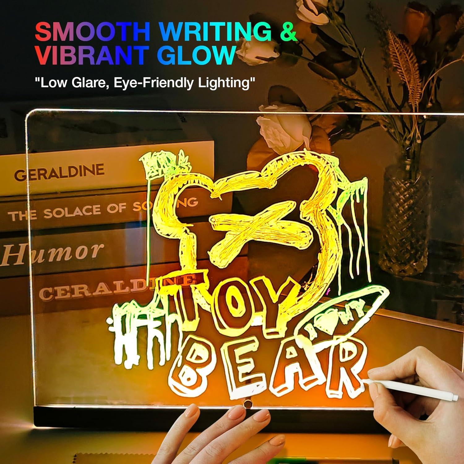 Tablero de Notas LED SUOOCH 33x25cm Acrílico Borrado Seco