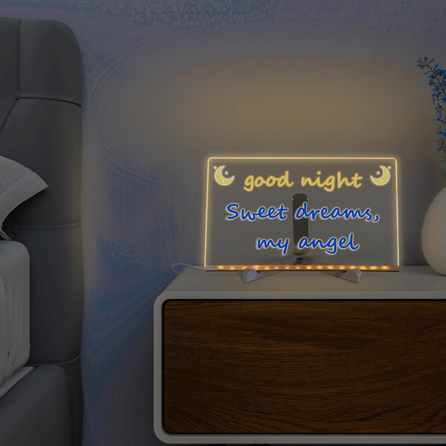 Tablero de Notas LED ZARMANN 30.5 x 20.1 cm con 7 Marcadores