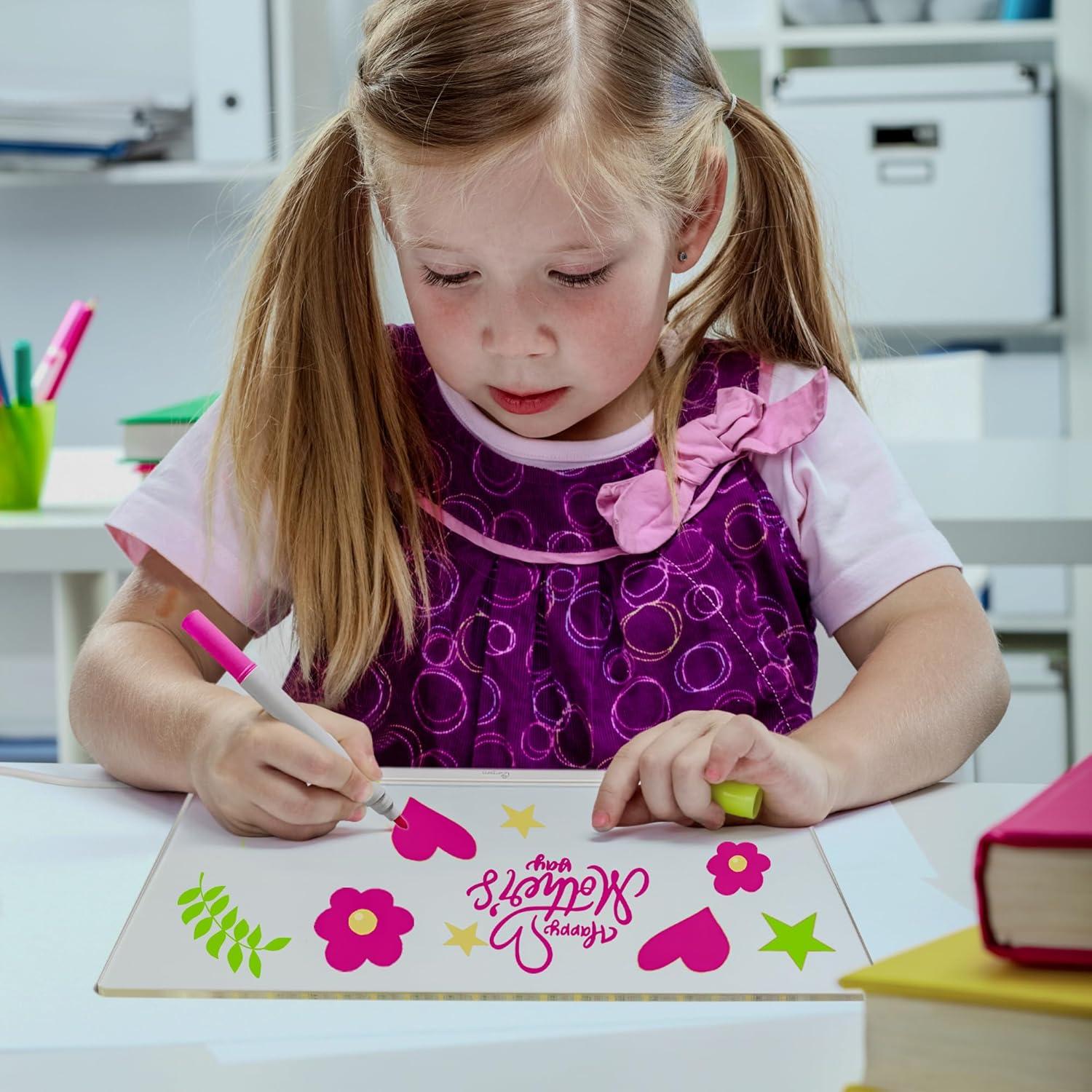 Tablero de Notas LED ZARMANN 30.5 x 20.1 cm con 7 Marcadores