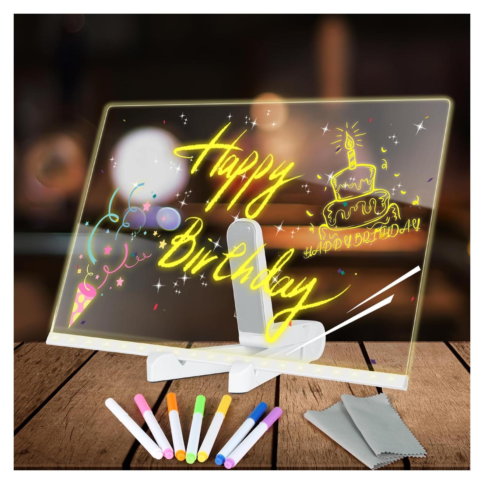 Tablero de Notas LED Kimmol 30x20 cm con 7 Colores y Soporte