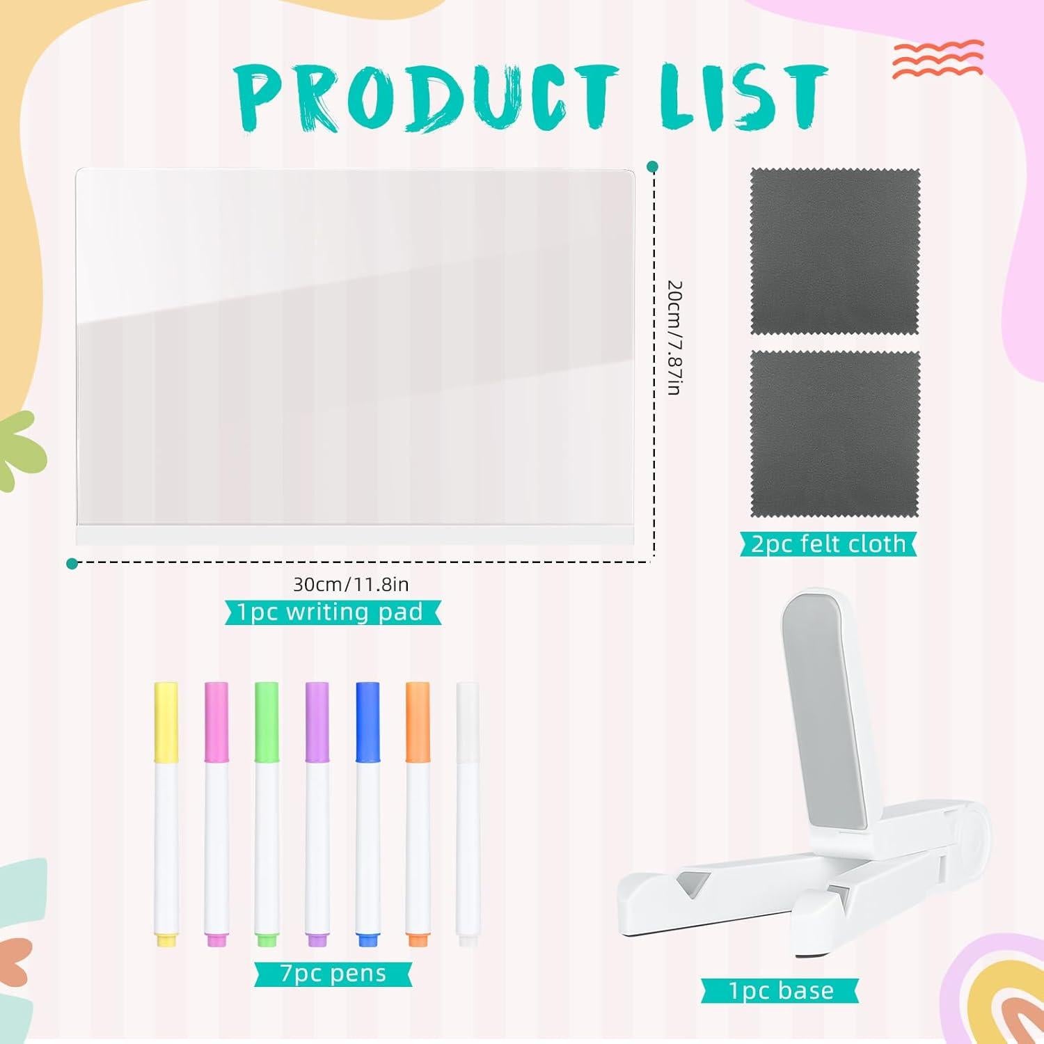 Tablero de Notas LED Kimmol 30x20 cm con 7 Colores y Soporte