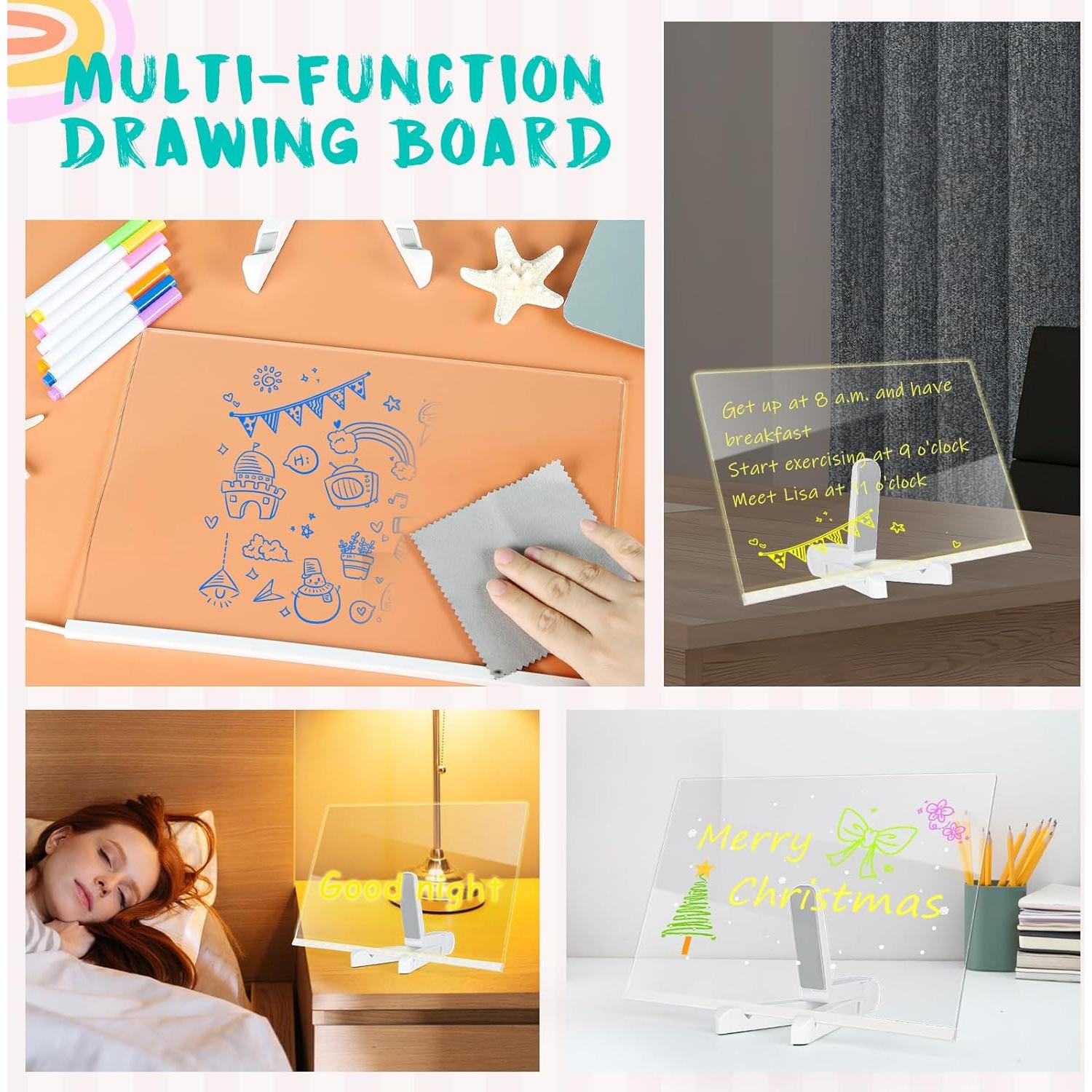 Tablero de Notas LED Kimmol 30x20 cm con 7 Colores y Soporte