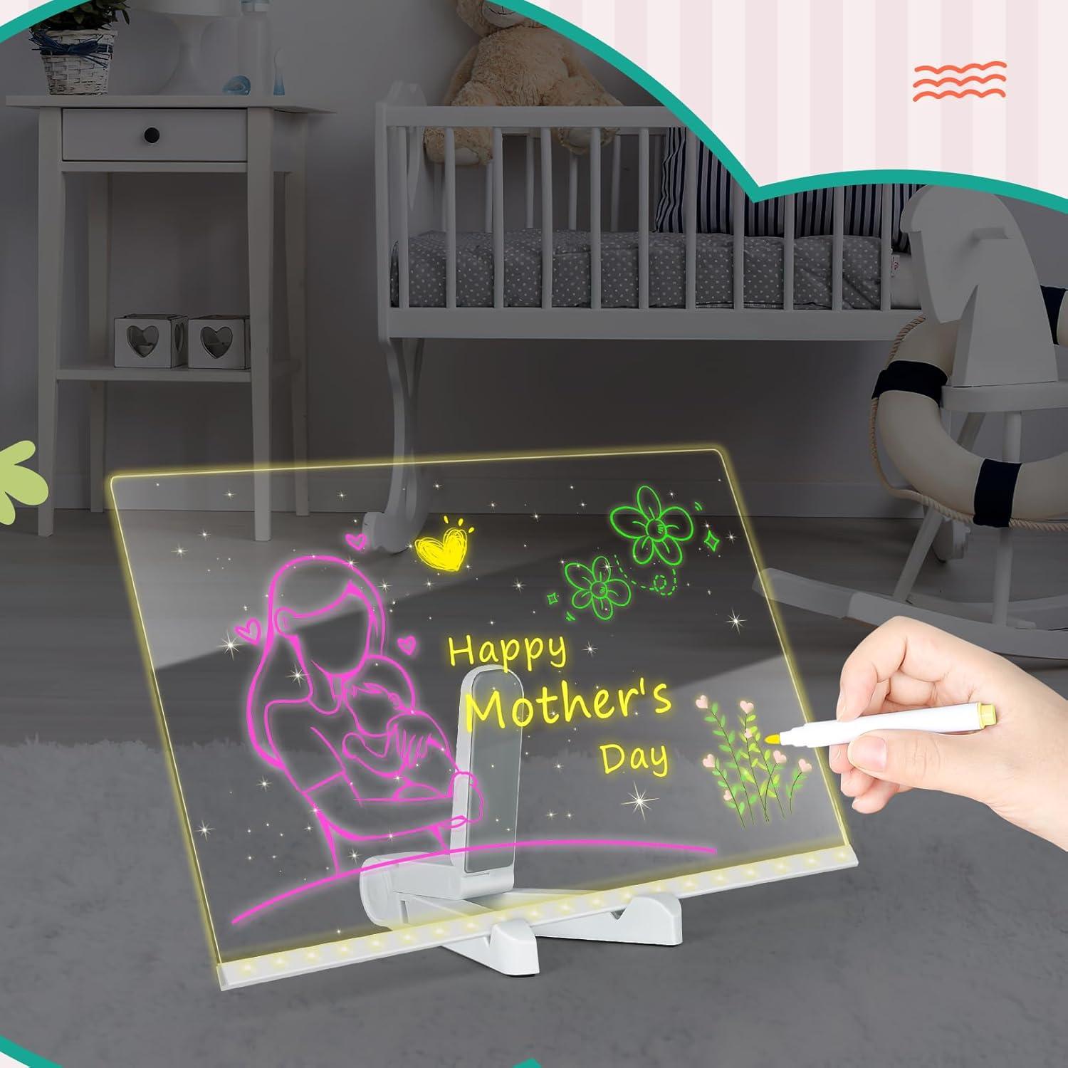 Tablero de Notas LED Kimmol 30x20 cm con 7 Colores y Soporte