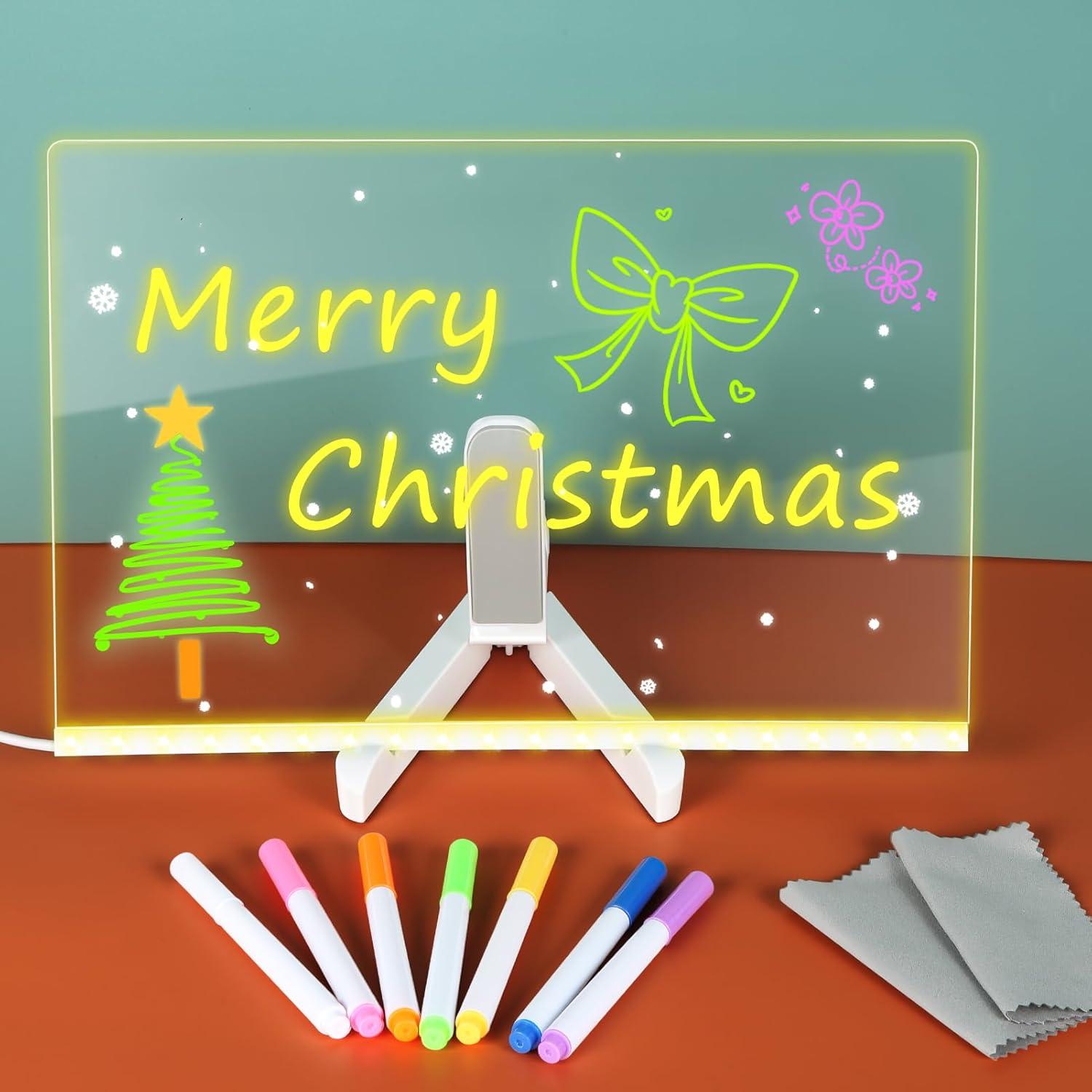 Tablero de Notas LED Kimmol 30x20 cm con 7 Colores y Soporte