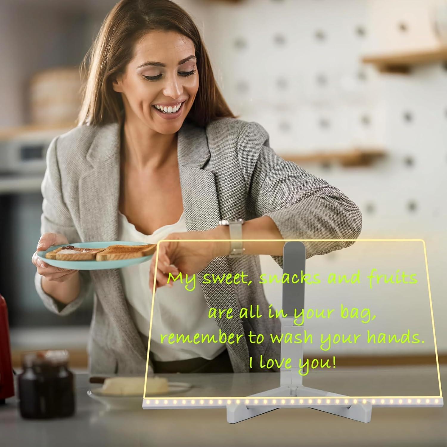 Tablero de Borrado en Seco Acrílico Brilico 30x20cm con Luz