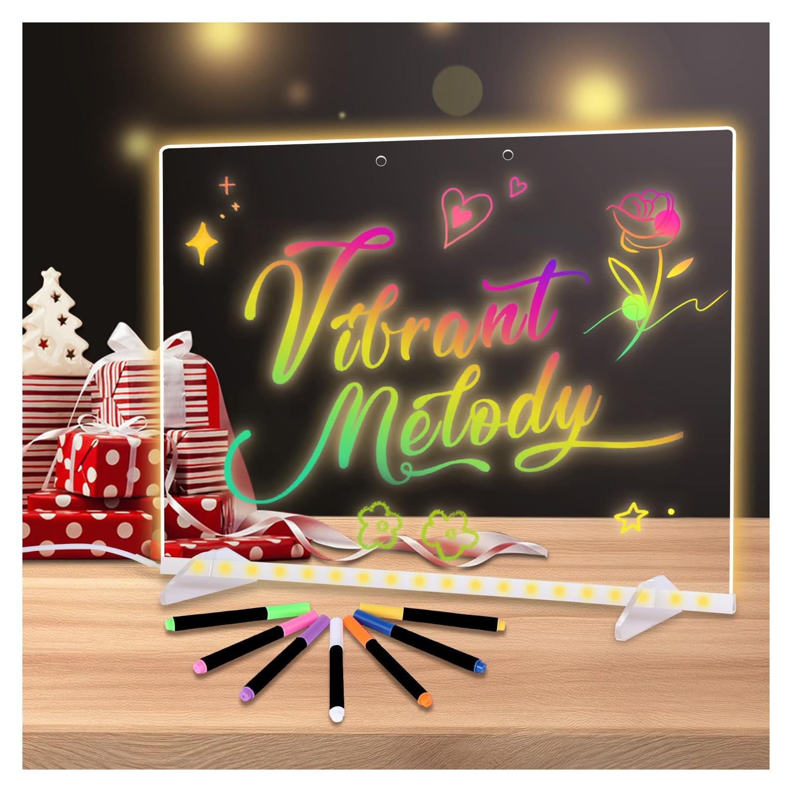 Tablero de Notas LED 33x25cm Genérico con 7 Colores y Control Remoto