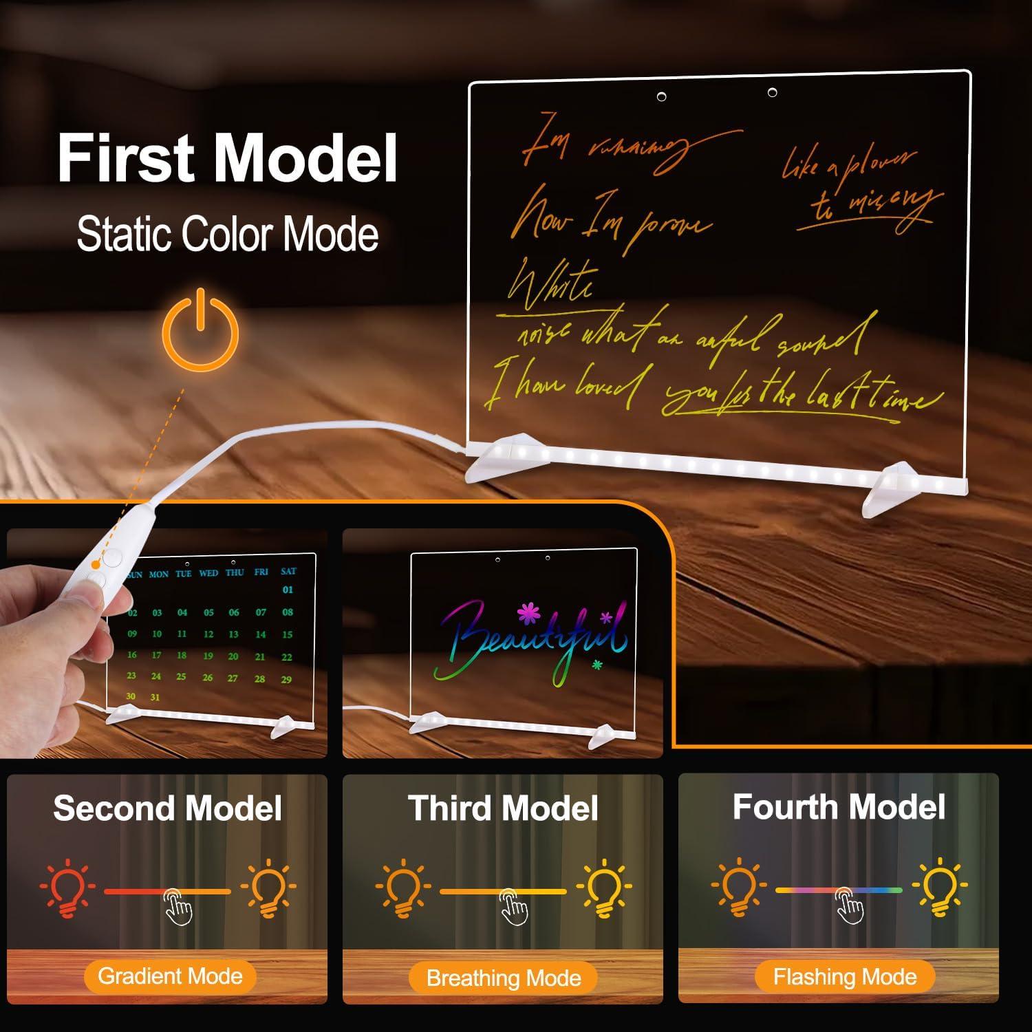 Tablero de Notas LED 33x25cm Genérico con 7 Colores y Control Remoto