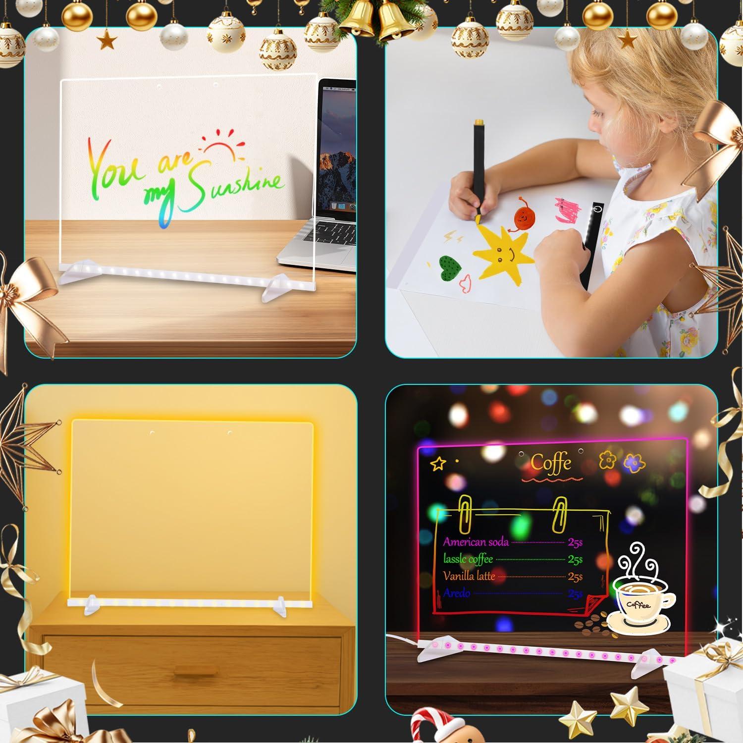 Tablero de Notas LED 33x25cm Genérico con 7 Colores y Control Remoto