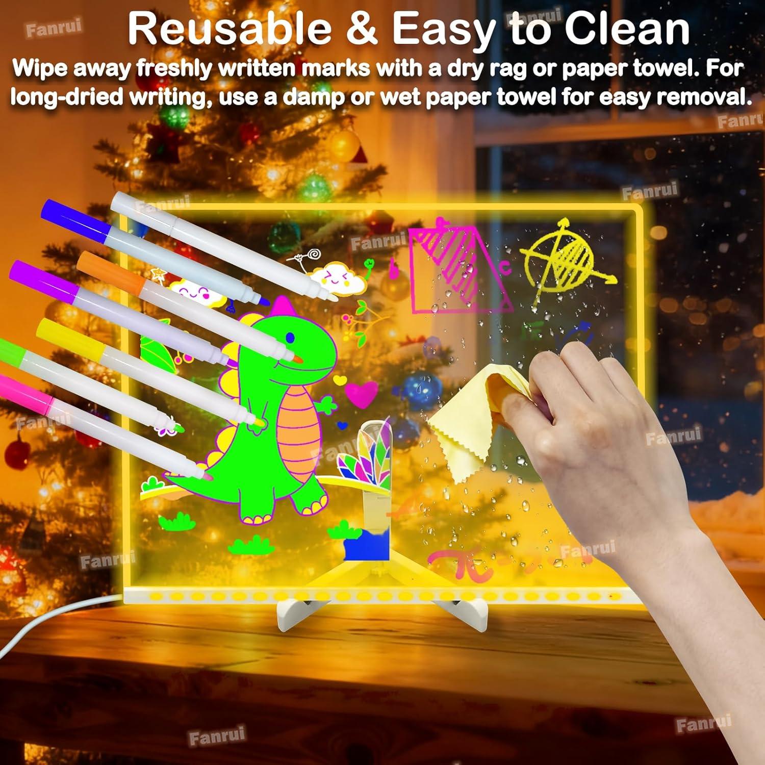 Tablero de Notas LED Fanrui 40x30cm Acrílico Reescribible