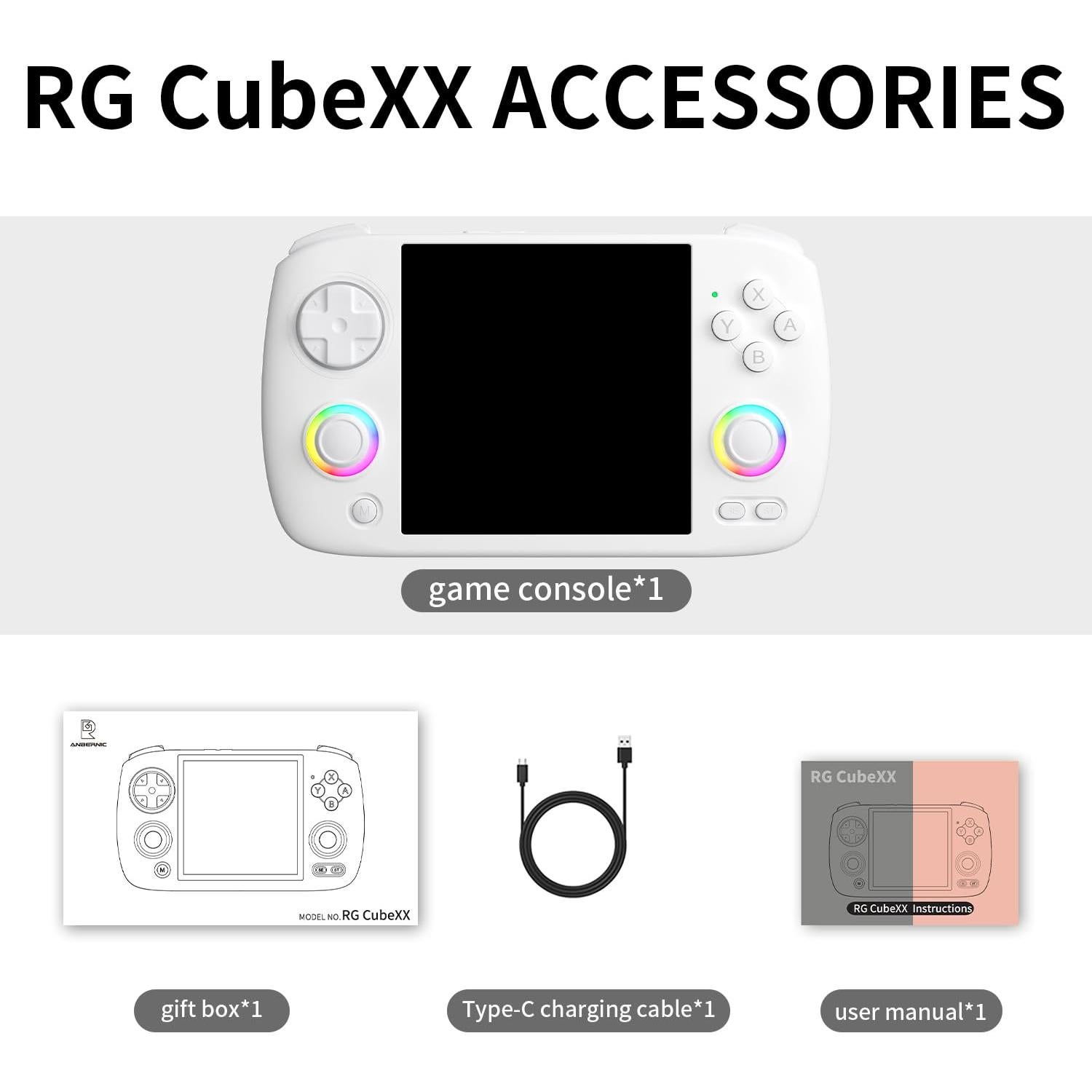 Consola de Juegos Portátil RG CubeXX 3.95" IPS 64GB 5035 Juegos
