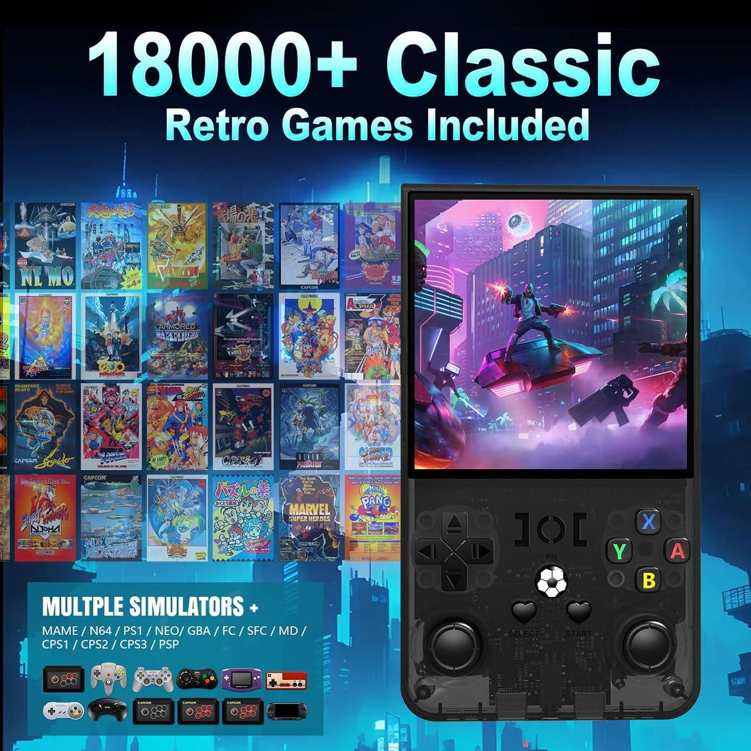 Consola de Juegos Portátil R36Max 64GB Retro con 18000 Juegos