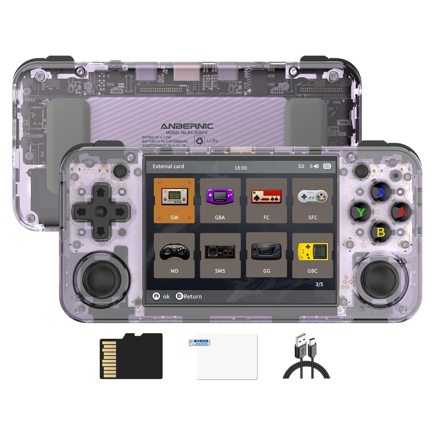 Consola de Juegos Retro Doriteney RG35XX H 3.5" IPS 64GB 5000+ Juegos