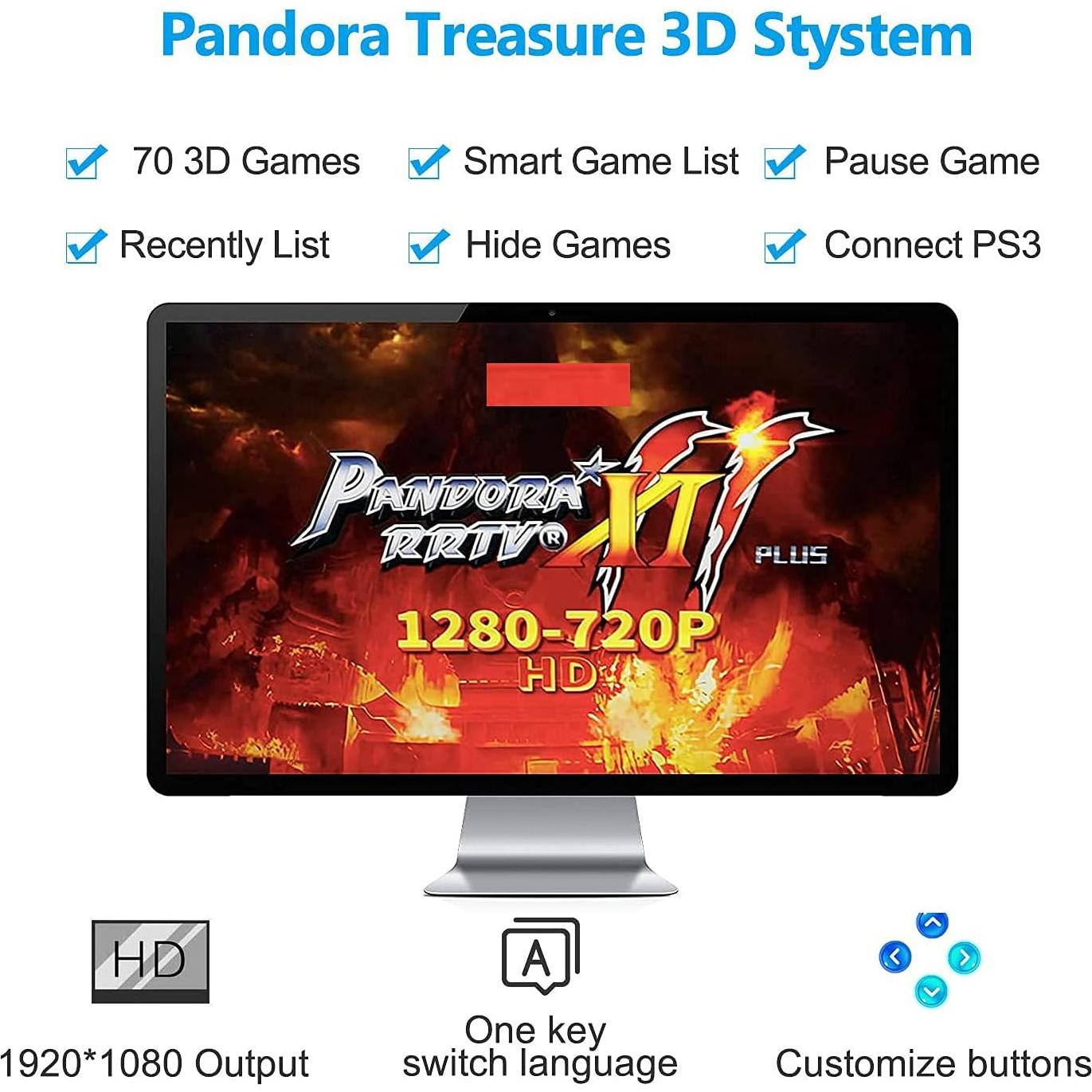 Consola Arcade 3D Best brose Pandora Treasure 30000 Juegos HD