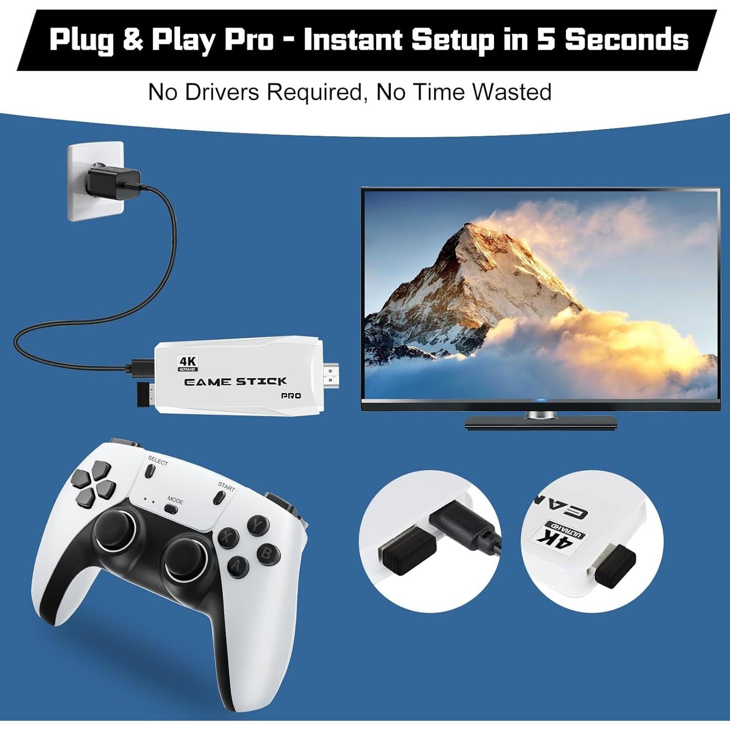 Consola de Juegos Retro Plestudent 4K HDMI 64GB 20,000 Juegos