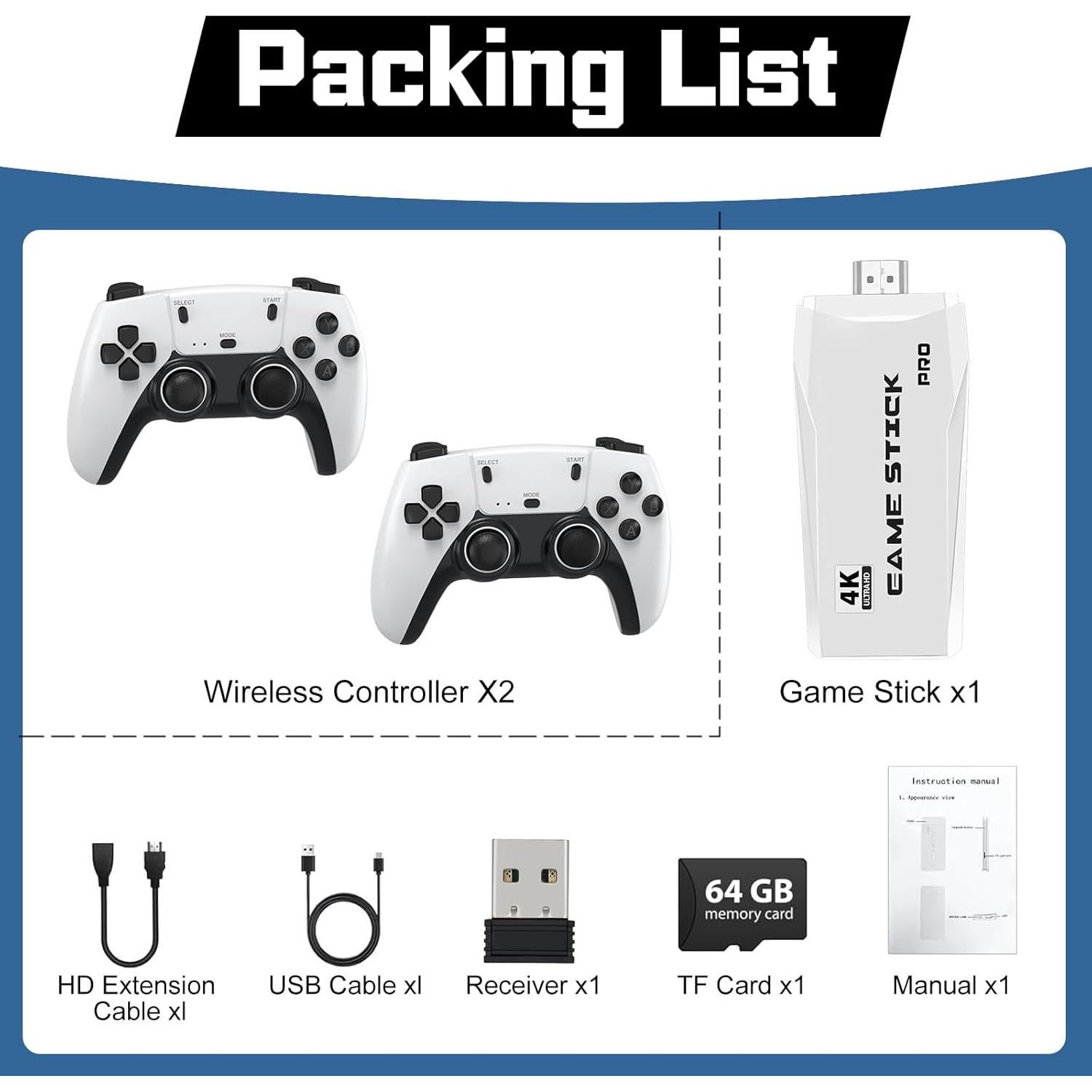 Consola de Juegos Retro Plestudent 4K HDMI 64GB 20,000 Juegos