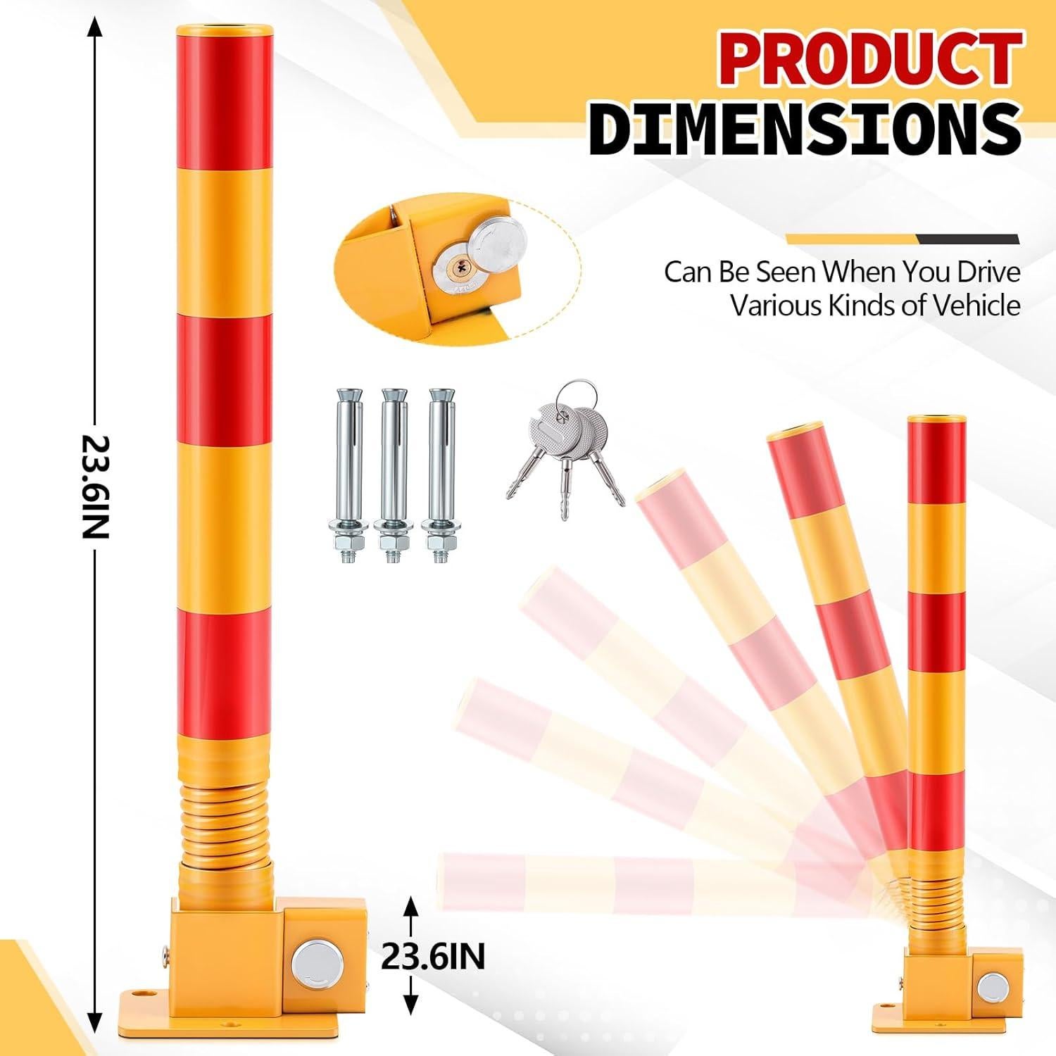 Poste de Estacionamiento Plegable Zonon JAX1728 Rojo 60cm