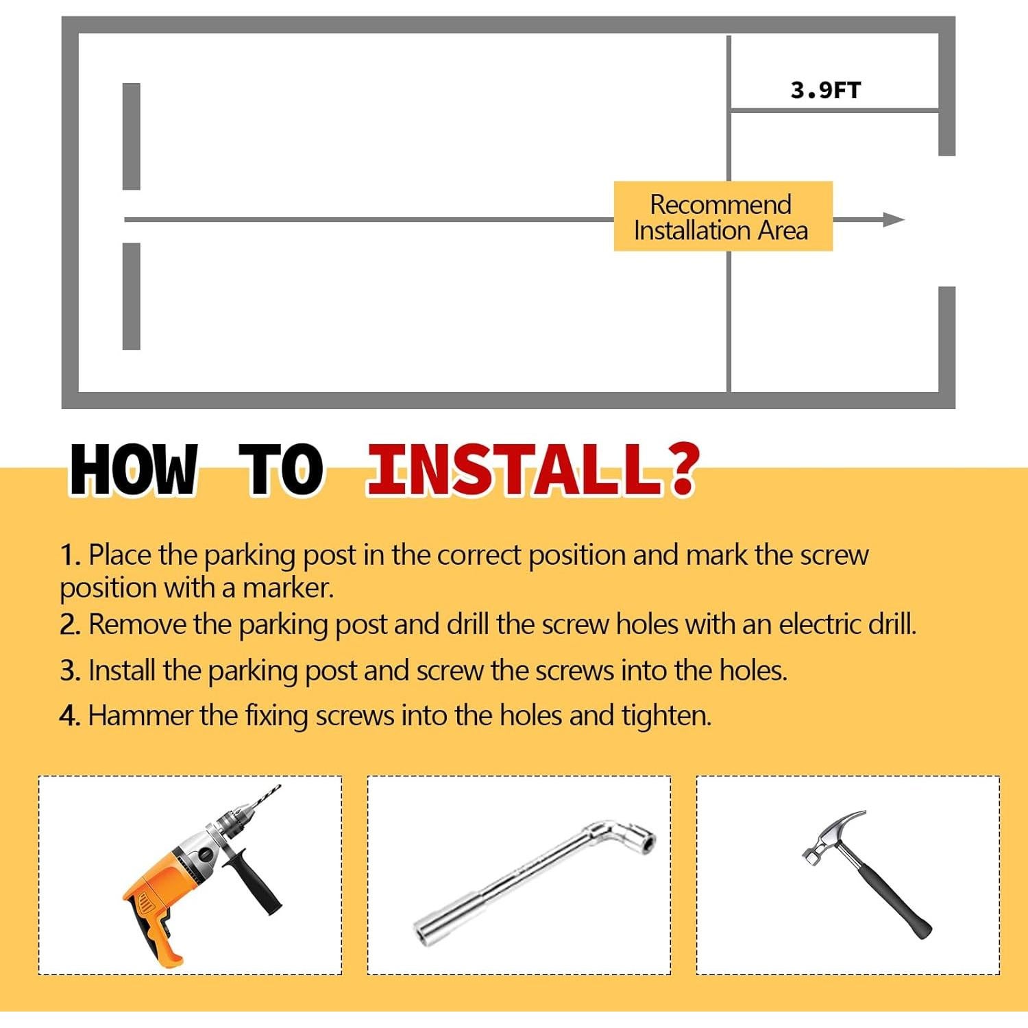 Poste de Estacionamiento Plegable Zonon JAX1728 Rojo 60cm
