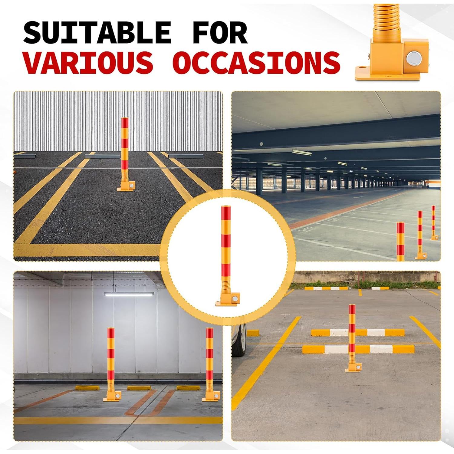 Poste de Estacionamiento Plegable Zonon JAX1728 Rojo 60cm