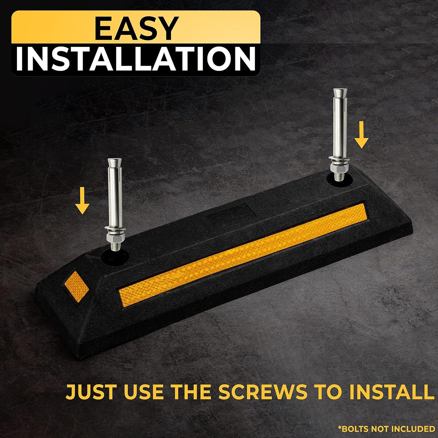 Guía de Estacionamiento de Goma ZONETECH 2 Pcs Reflectante