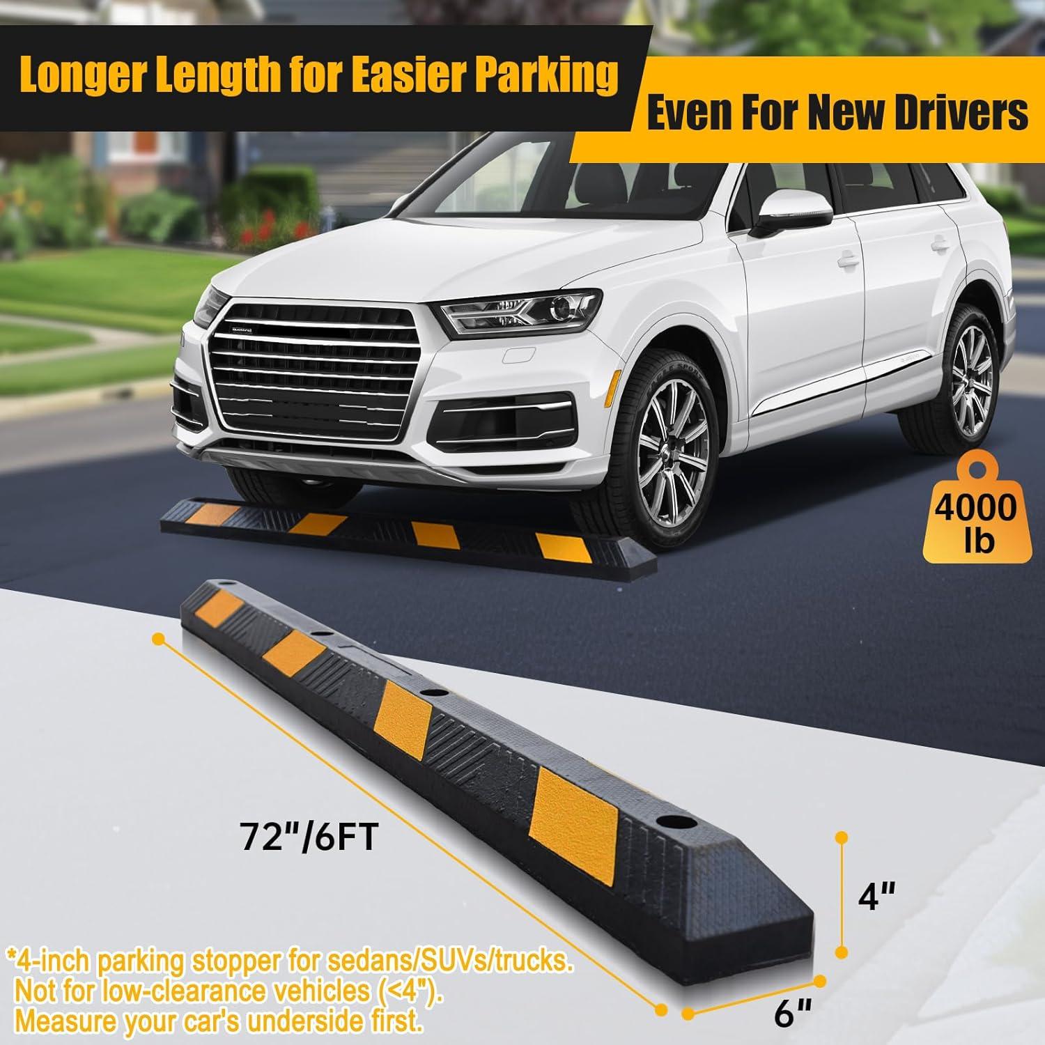 Tope de Estacionamiento AMBUND 183 cm Caucho Reflectante