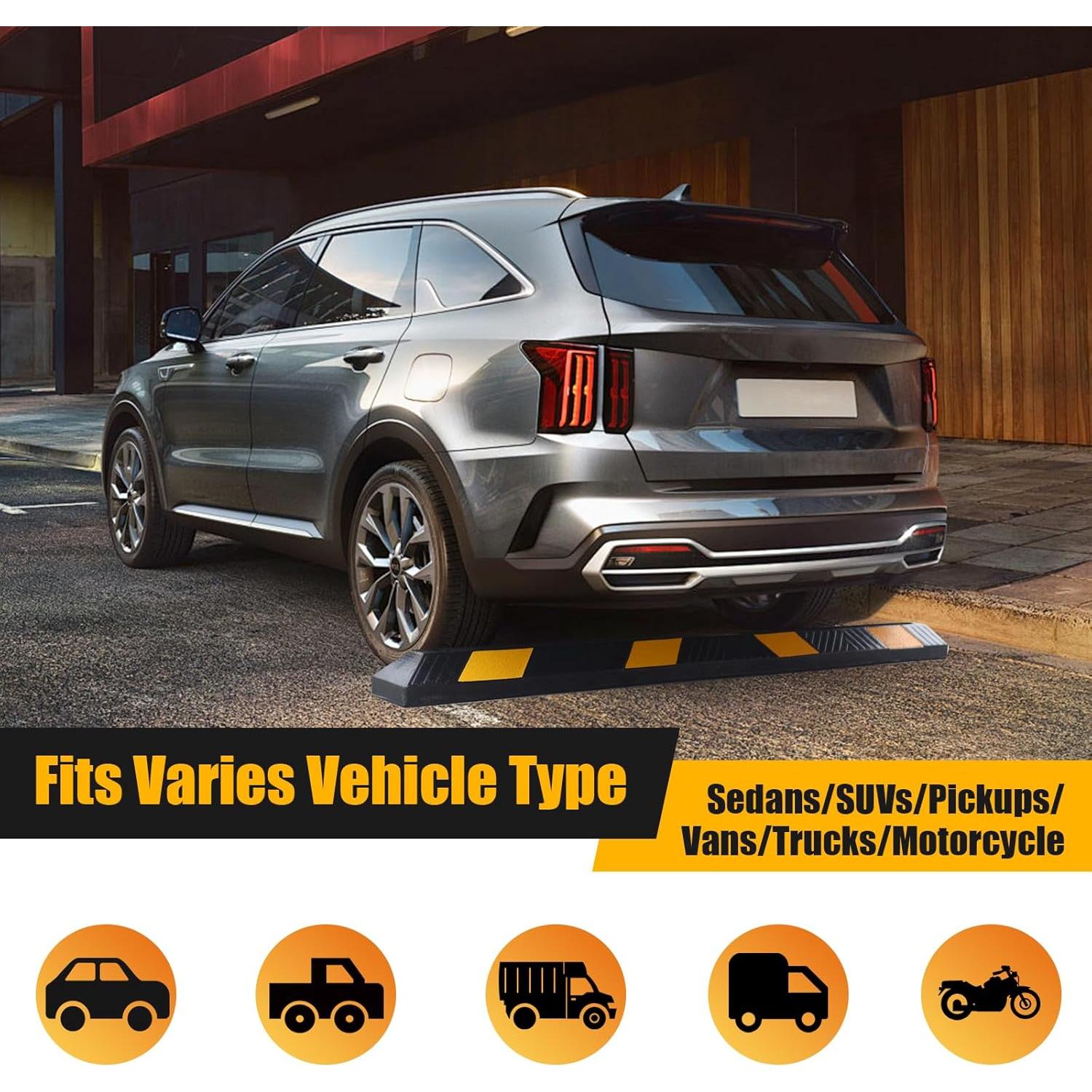 Tope de Estacionamiento AMBUND 183 cm Caucho Reflectante