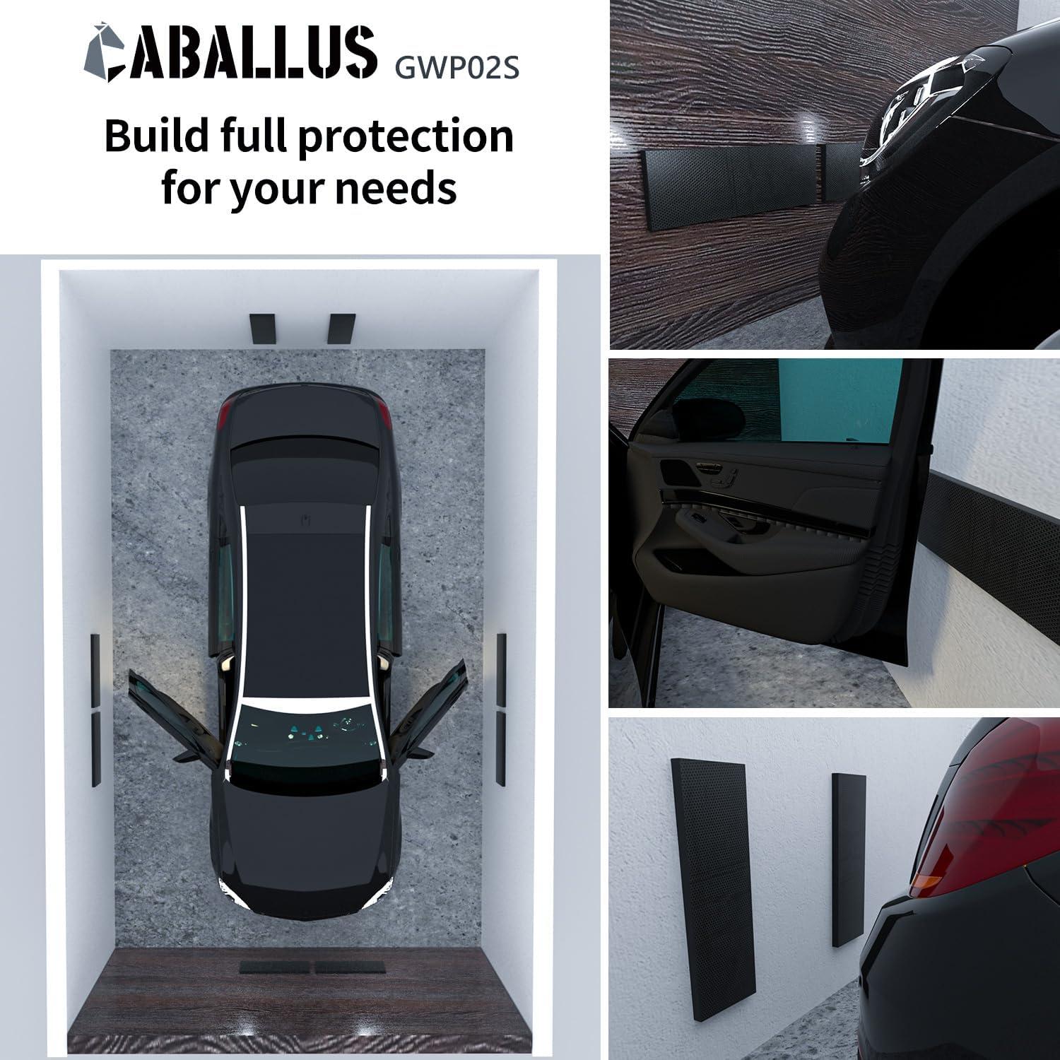 Protector de Pared de Garaje Caballus GWP02S 2-Pack Negro