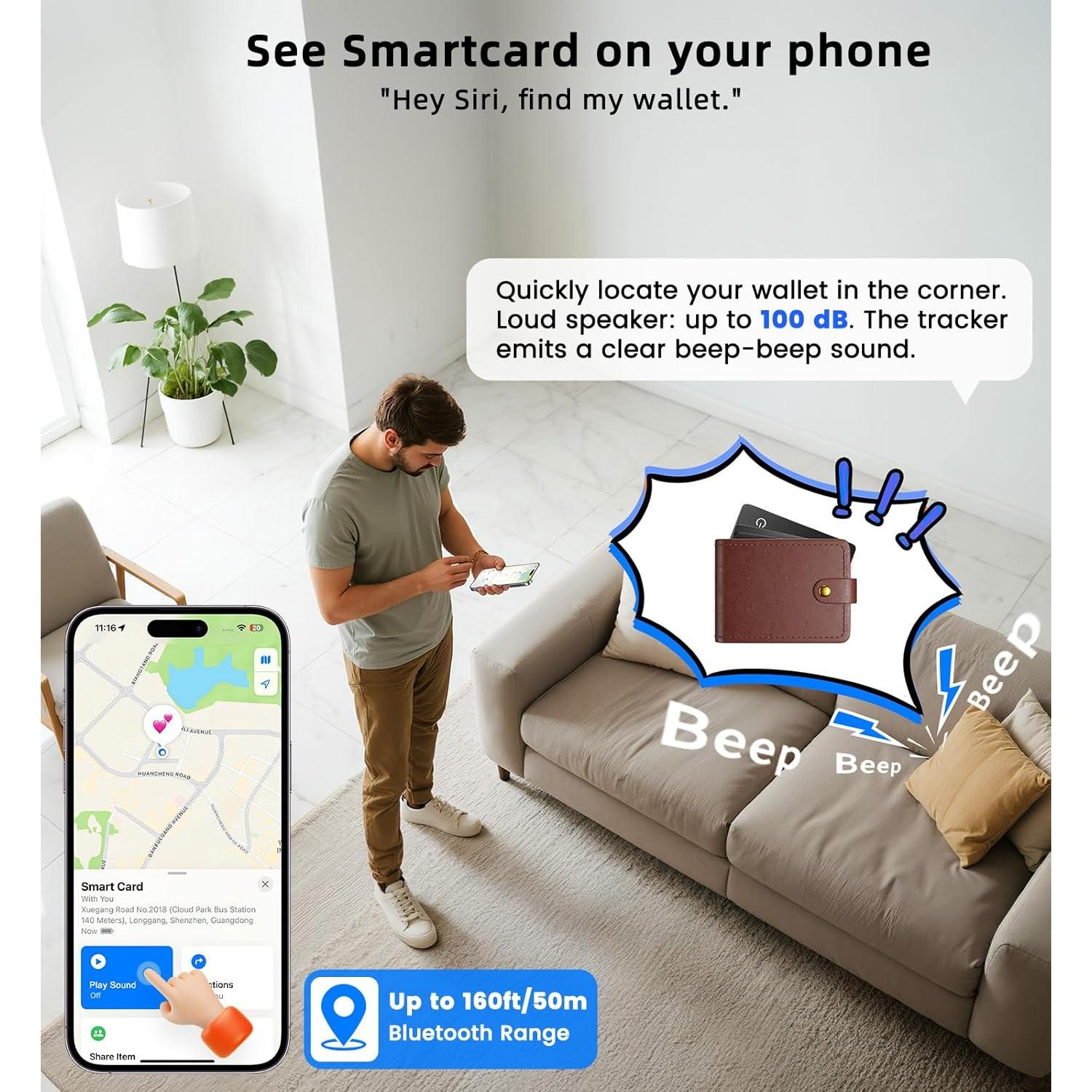 Tarjeta Rastreadora de Cartera Dsquu - Ultra Fina IP68 - 2 Paquete