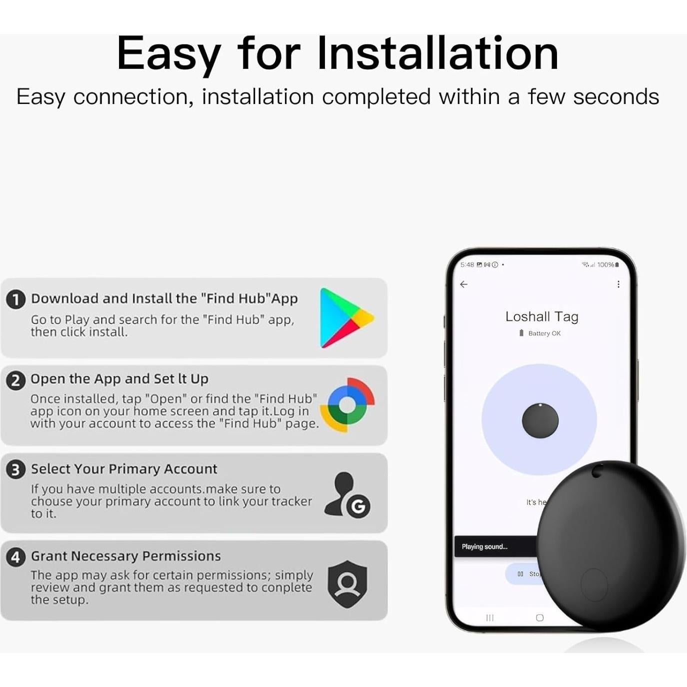 Etiquetas de seguimiento RAINDROPS para Android - Paquete de 4