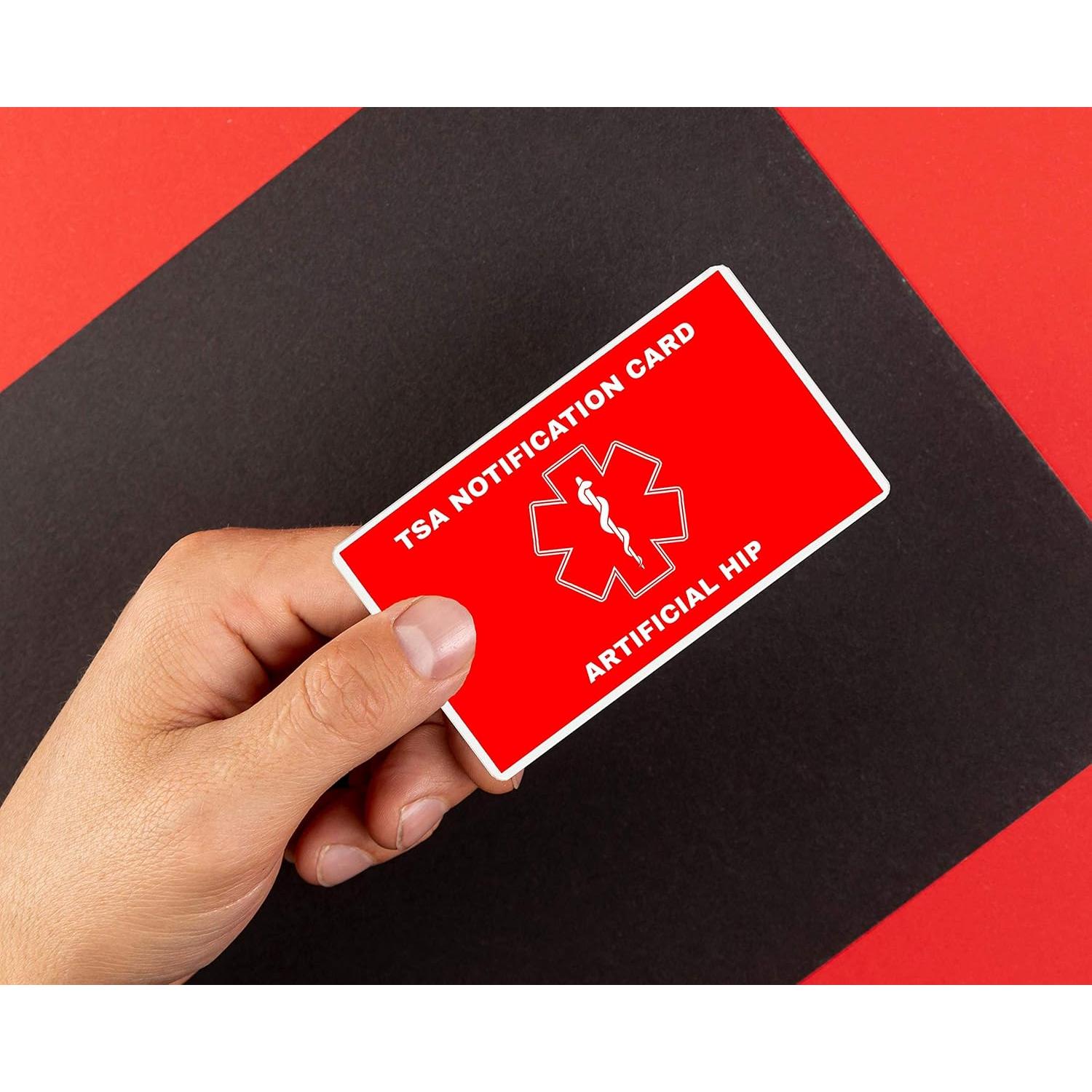 Tarjeta de Notificación TSA para Cadera Artificial - 2 Unidades