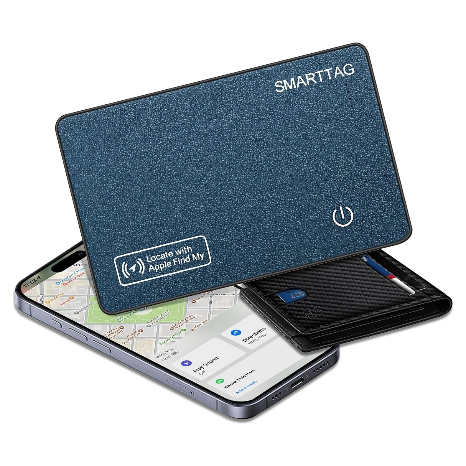 Rastreador de Tarjeta Inalámbrico Azul para iOS - Apple Find My