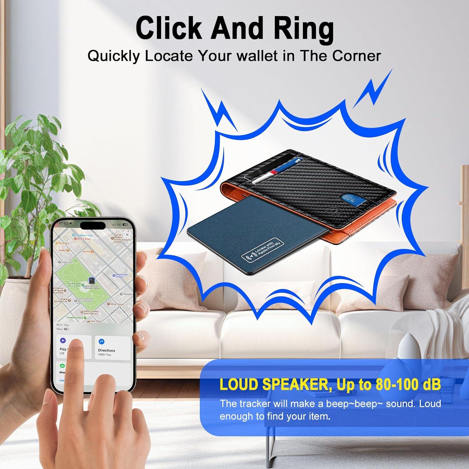 Rastreador de Tarjeta Inalámbrico Azul para iOS - Apple Find My