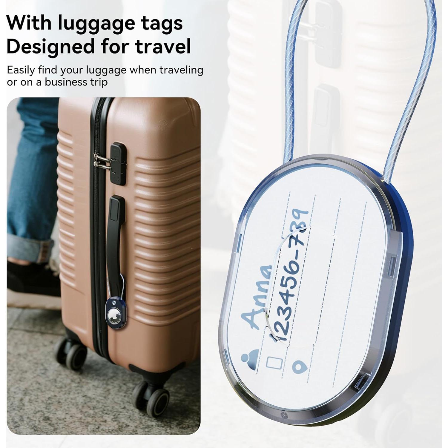 Estuche de Etiqueta de Equipaje DDJ para Apple AirTag - 2 Paquetes, Impermeable, Antipérdida