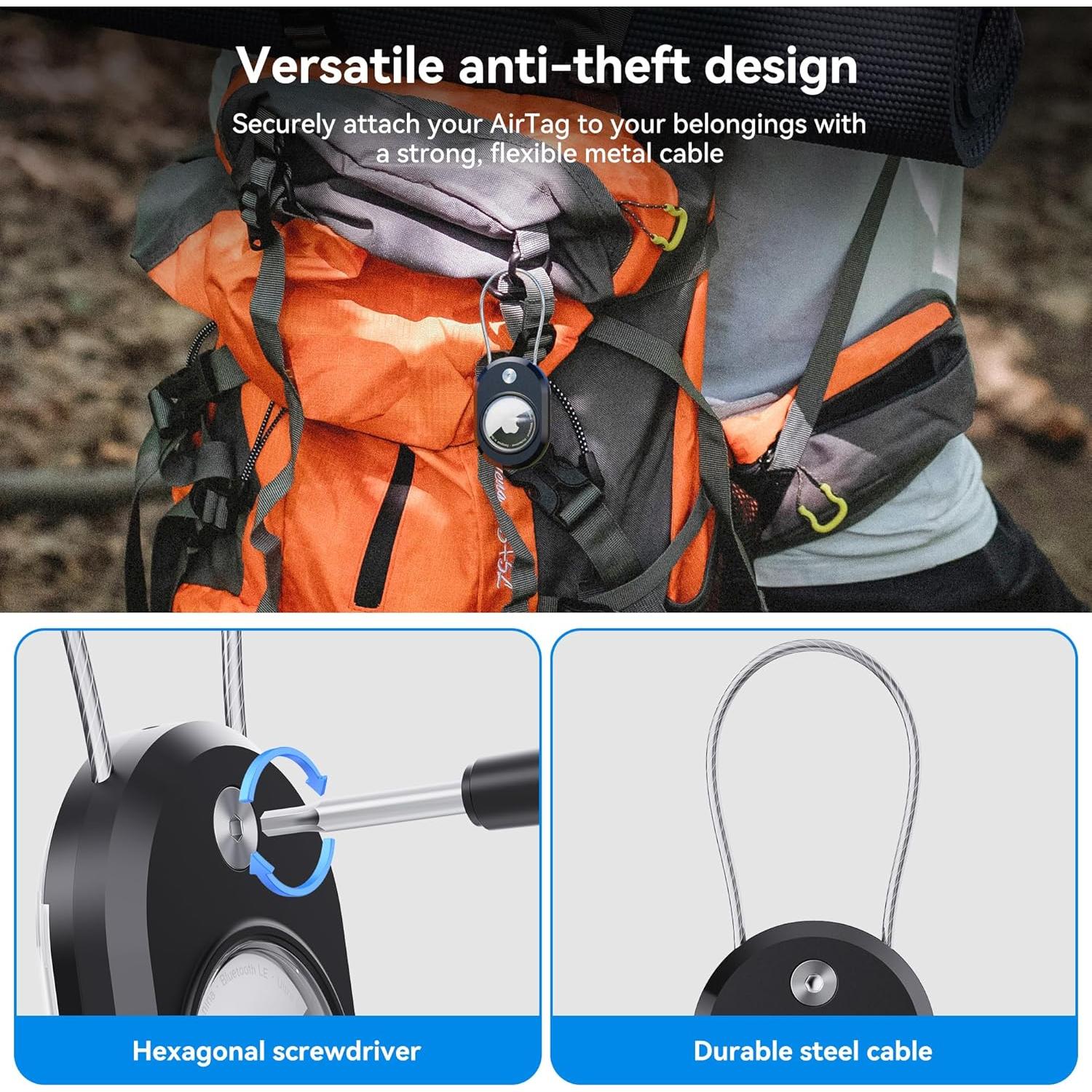 Estuche de Etiqueta de Equipaje DDJ para Apple AirTag - 2 Paquetes, Impermeable, Antipérdida