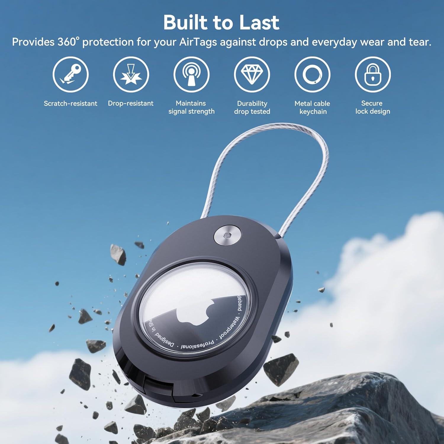 Estuche de Etiqueta de Equipaje DDJ para Apple AirTag - 2 Paquetes, Impermeable, Antipérdida