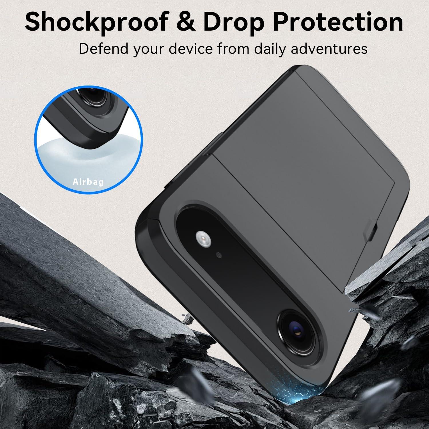 Funda Cartera Qinmay para iPhone 17 Air, Doble Capa, Negro