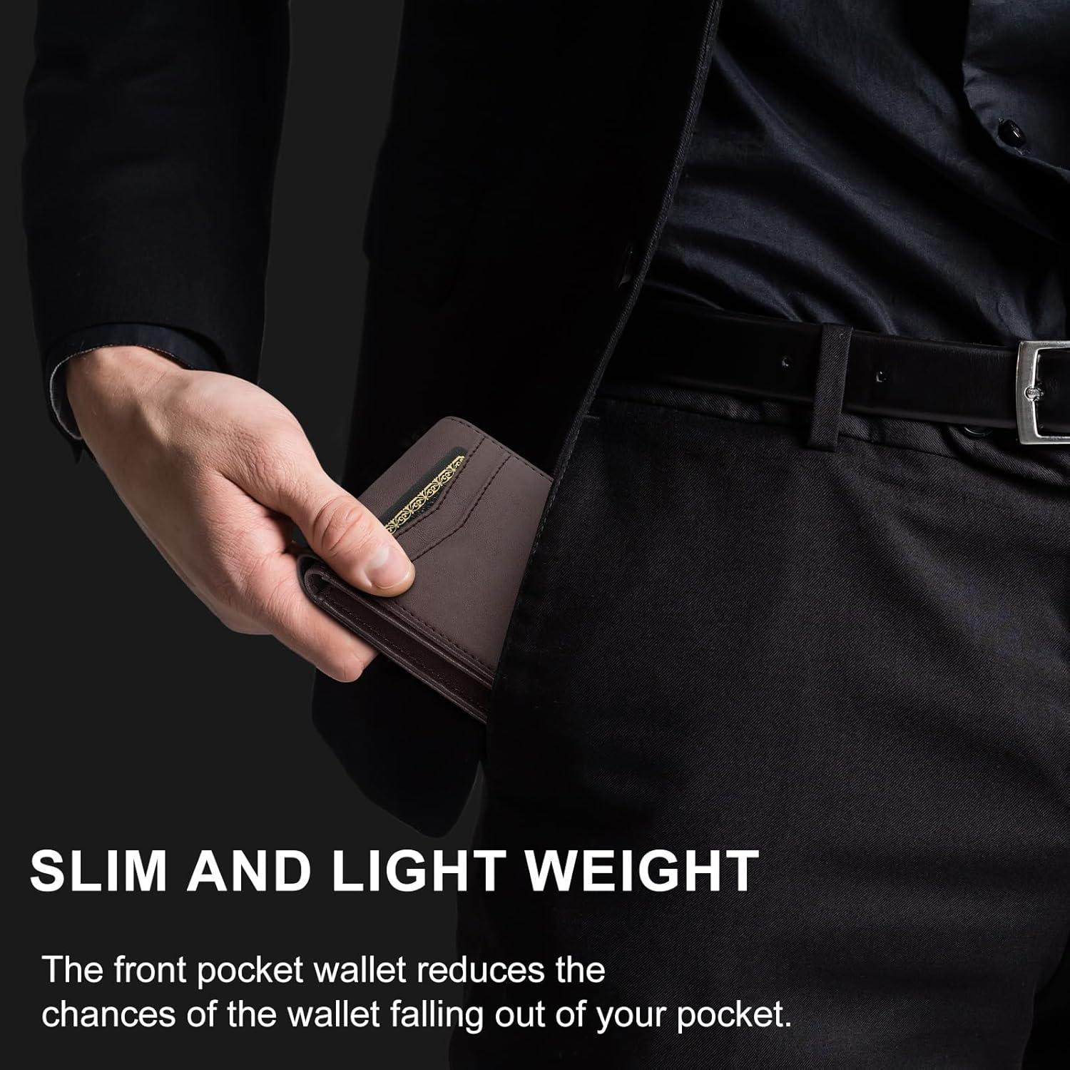 Cartera delgada Furid con AirTag y bloqueo RFID - Cuero negro