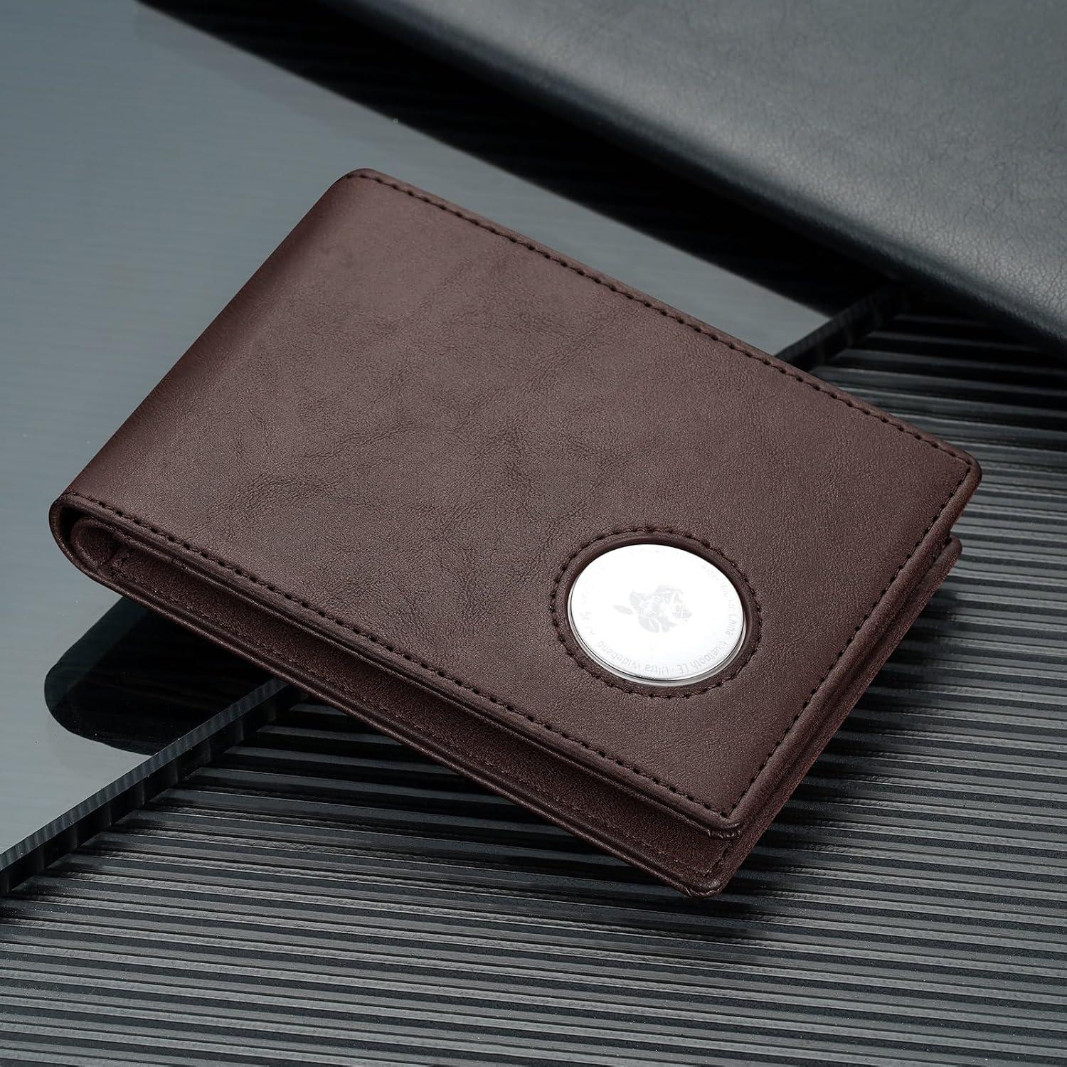 Cartera delgada Furid con AirTag y bloqueo RFID - Cuero negro