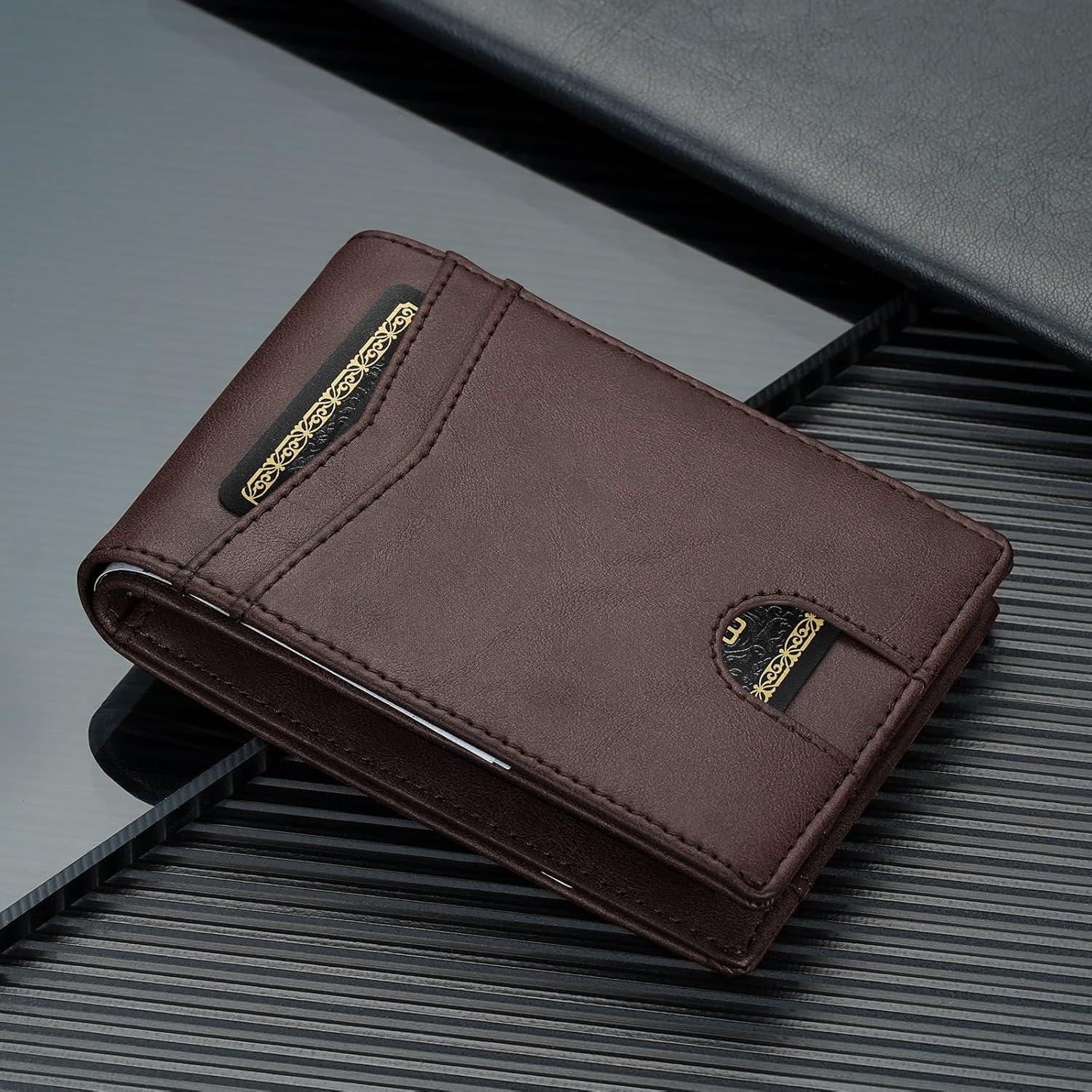 Cartera delgada Furid con AirTag y bloqueo RFID - Cuero negro