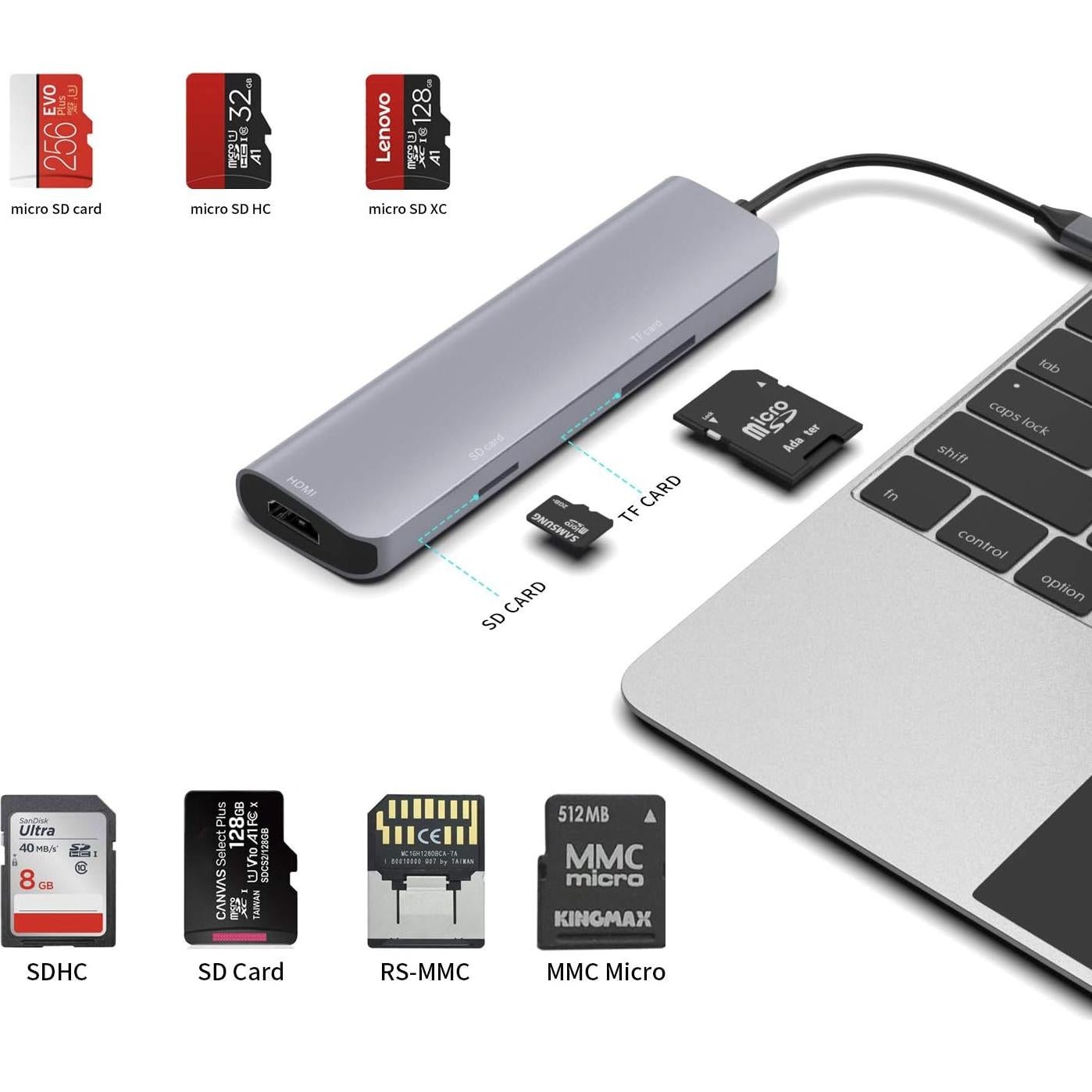 Adaptador USB C Hub 9 en 1 WWLSV con HDMI 4K, Ethernet y 3 USB 3.0