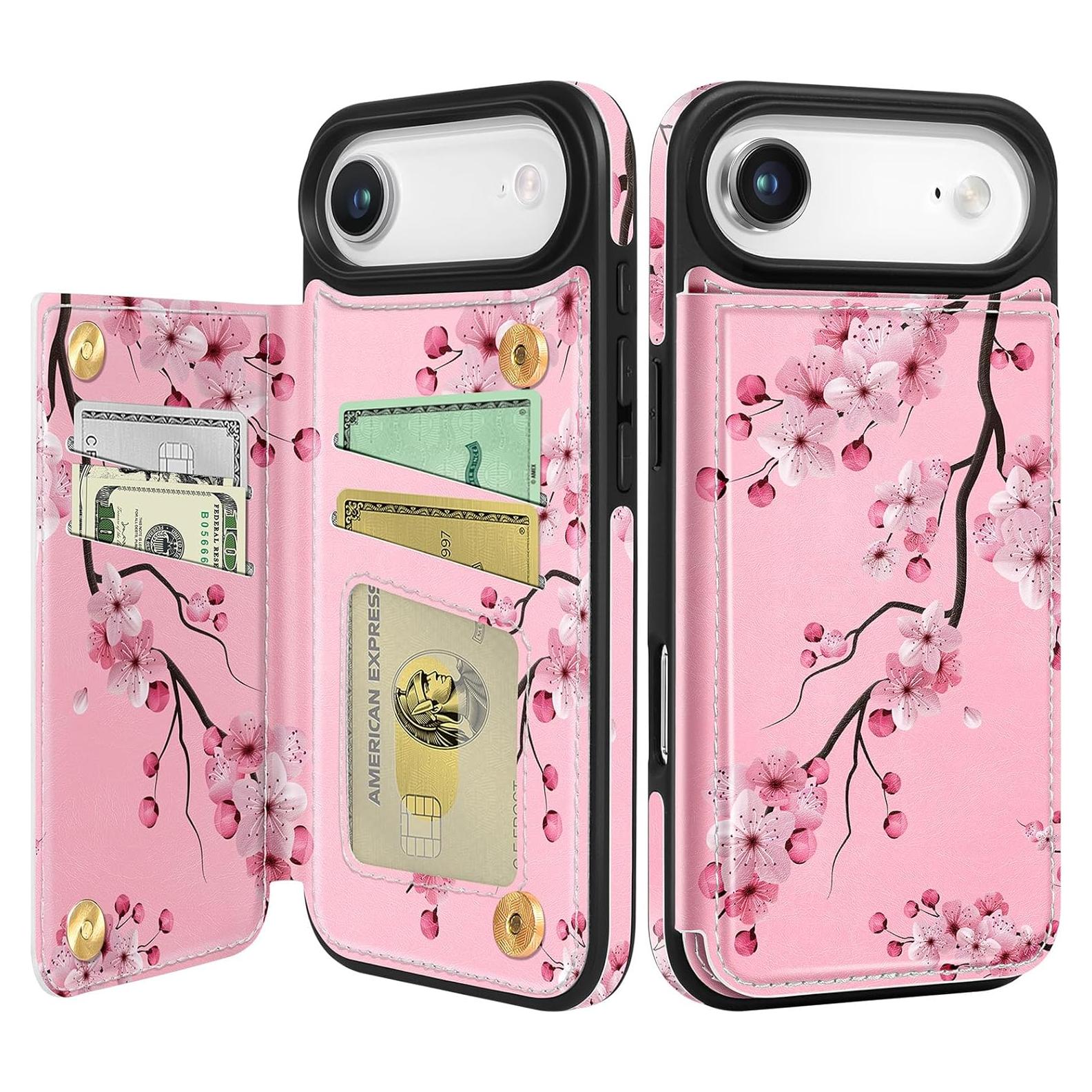 Funda de Billetera Shorogyt para iPhone 17 Air - Flor de Durazno