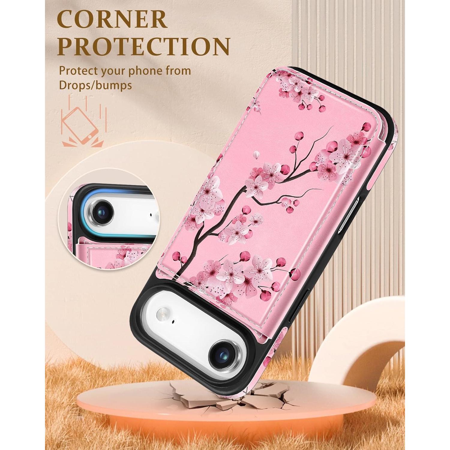 Funda de Billetera Shorogyt para iPhone 17 Air - Flor de Durazno