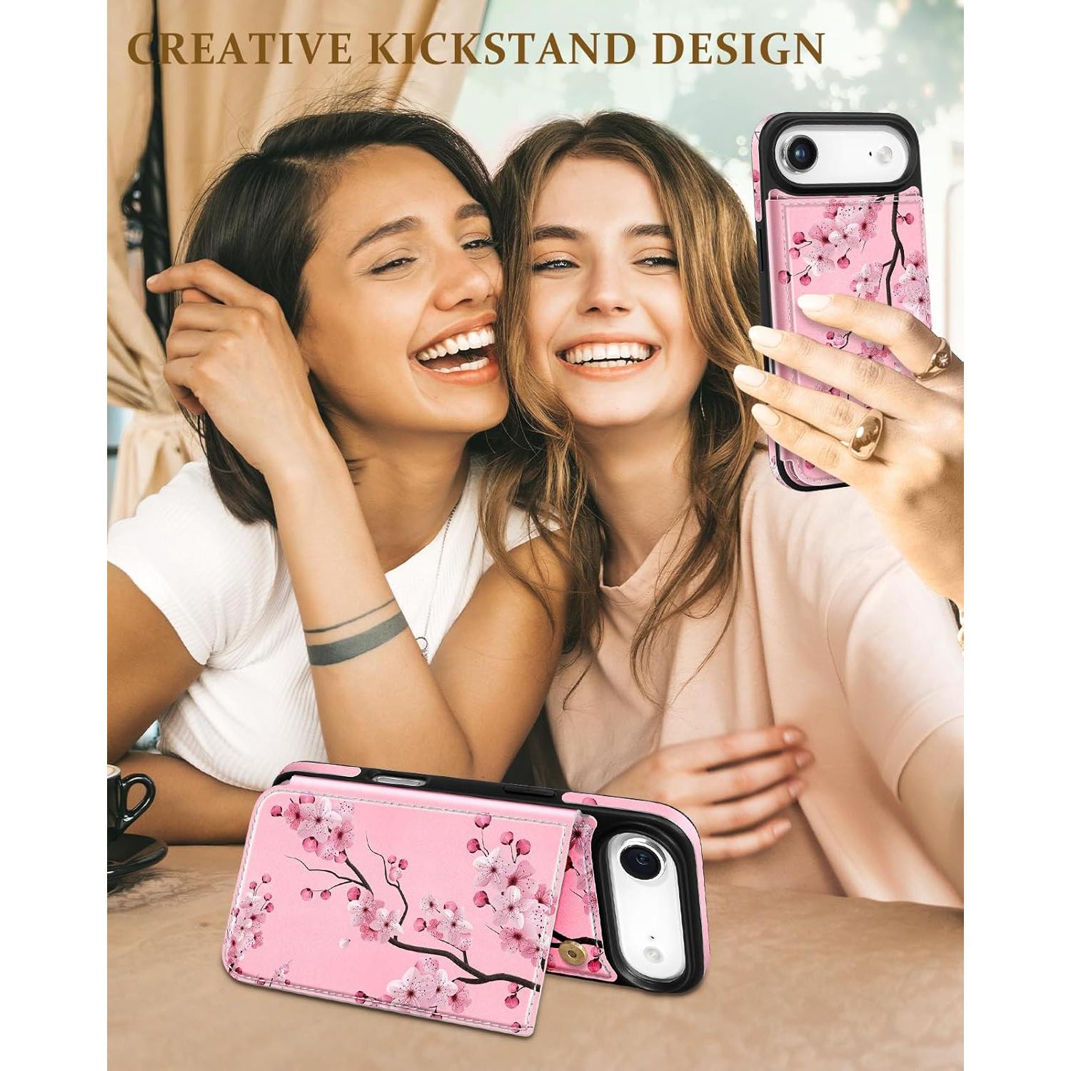 Funda de Billetera Shorogyt para iPhone 17 Air - Flor de Durazno