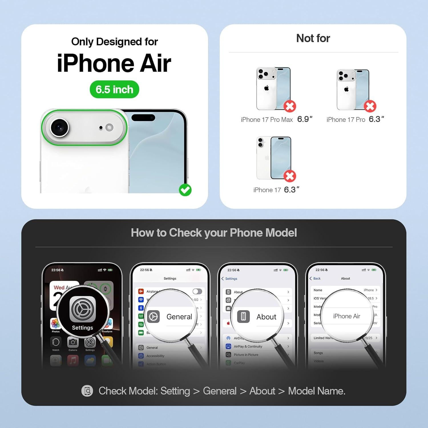 Funda Cartera SkyEagle para iPhone 17 Air - Cuero PU RFID