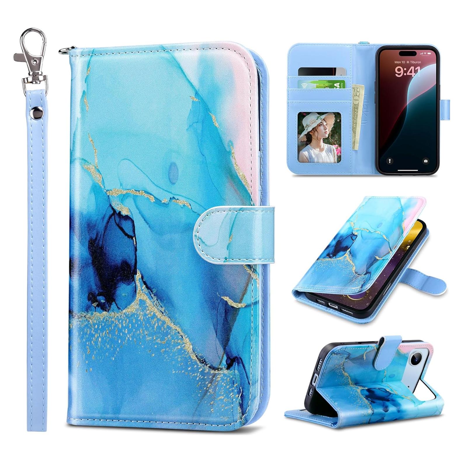 Funda Cartera ULAK para iPhone Air 6.5" 2025, Bloqueo RFID, Mármol