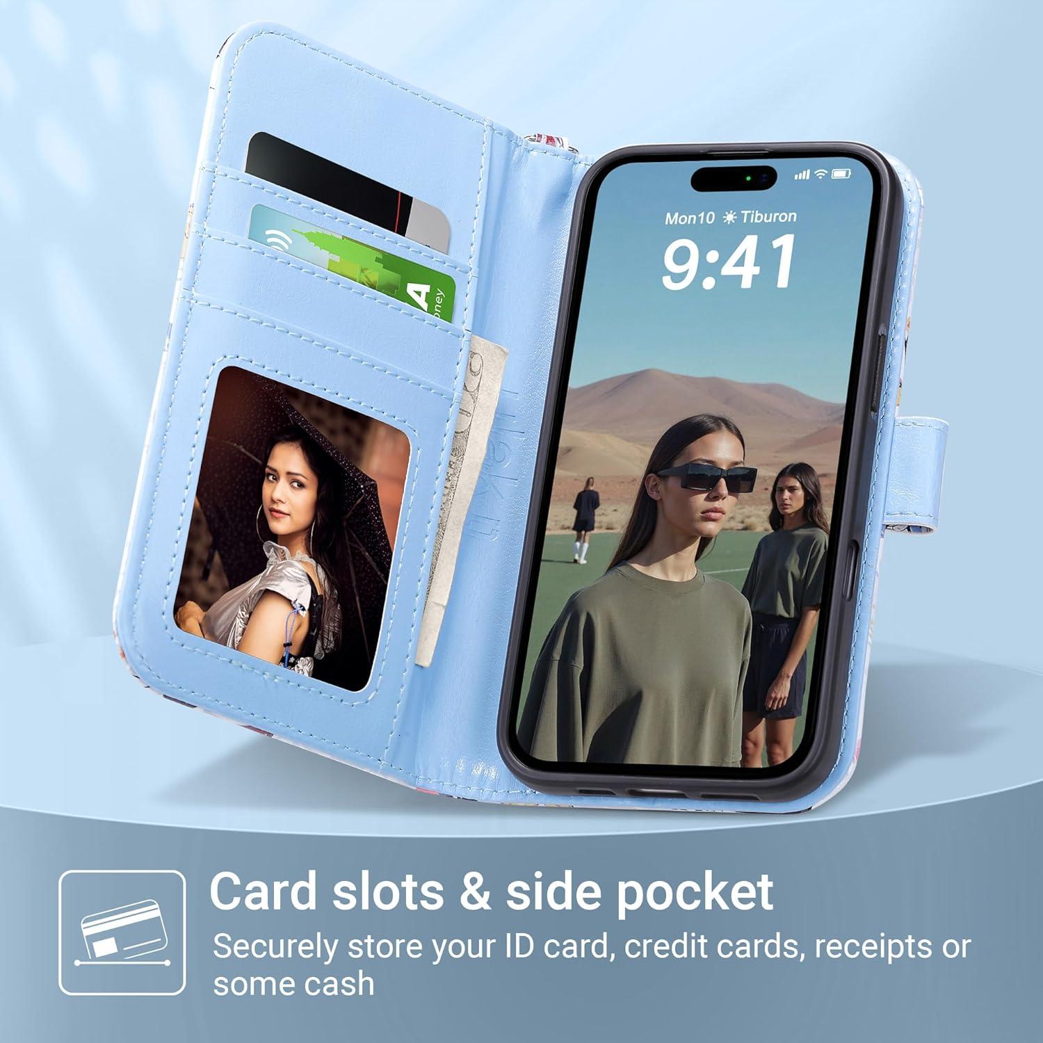 Funda Cartera ULAK para iPhone Air 6.5" 2025, Bloqueo RFID, Mármol