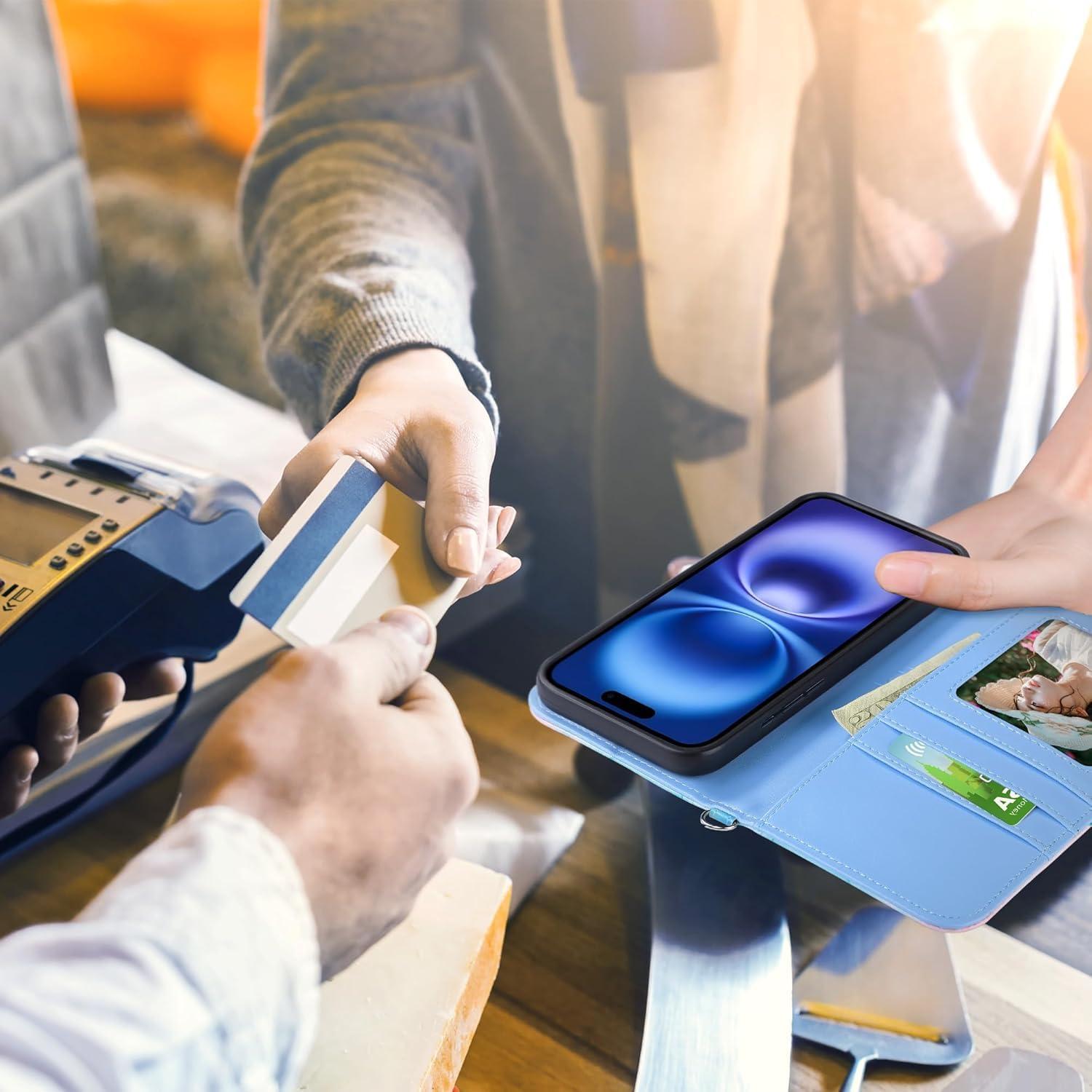 Funda Cartera ULAK para iPhone Air 6.5" 2025, Bloqueo RFID, Mármol