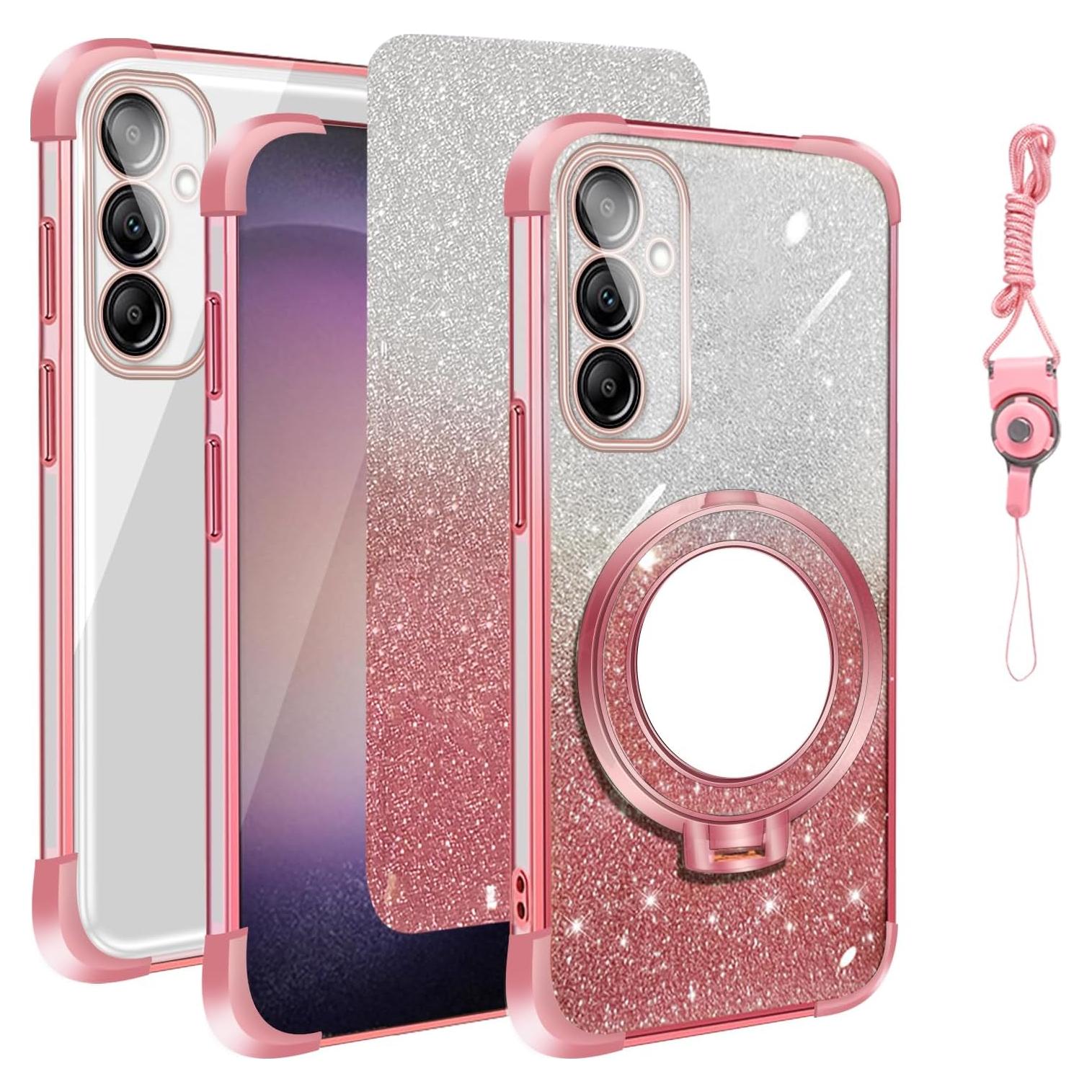 Funda para Samsung Galaxy A14 5G Brillante Rosa con Espejo