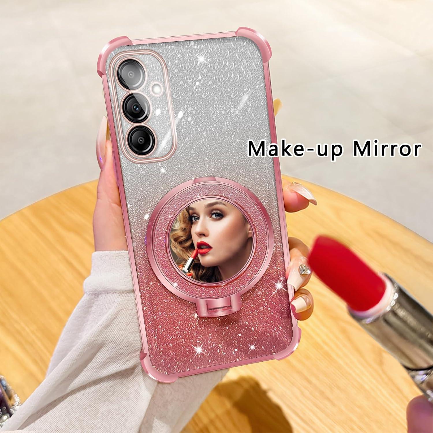 Funda para Samsung Galaxy A14 5G Brillante Rosa con Espejo